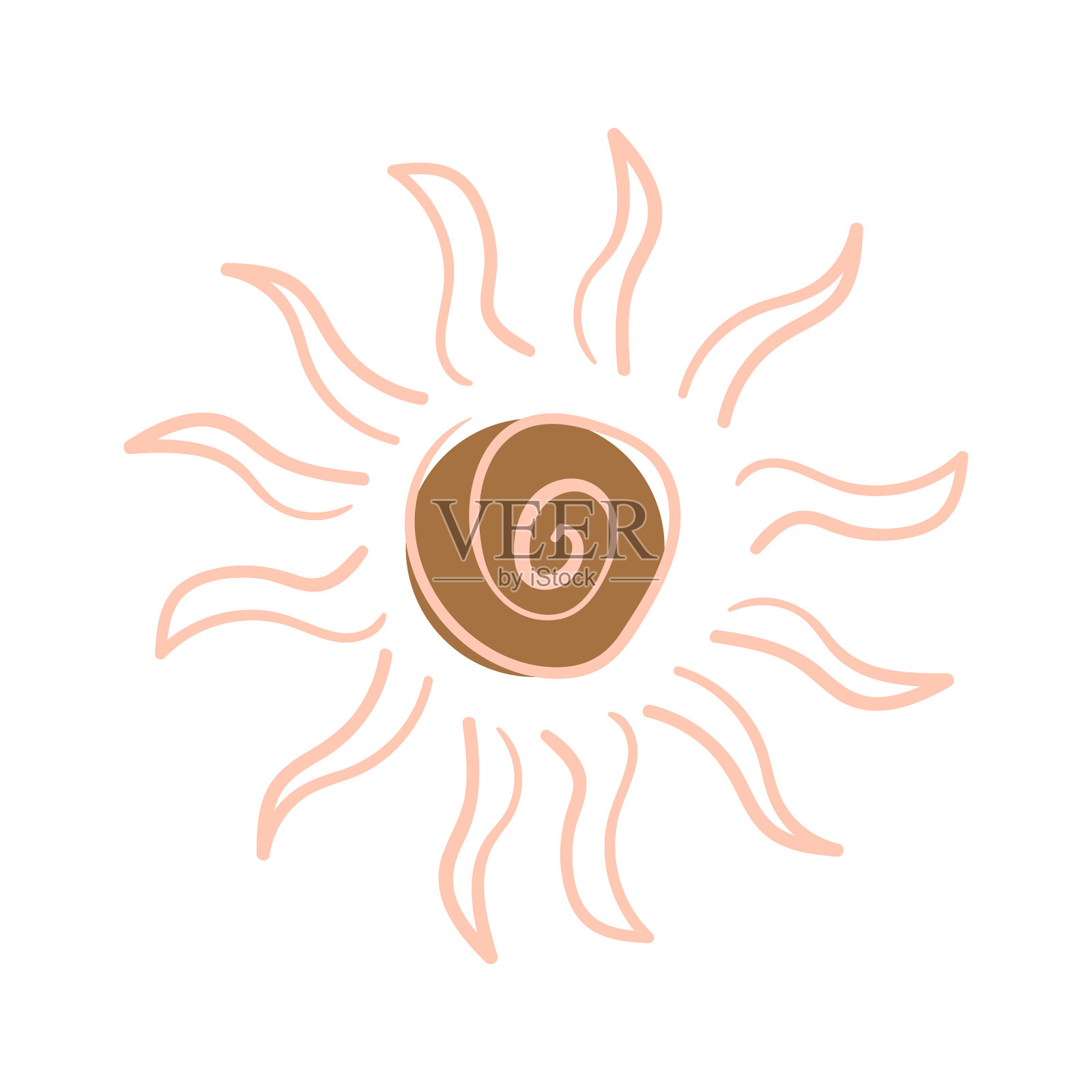 象征性的太阳涂鸦孤立插画图片素材