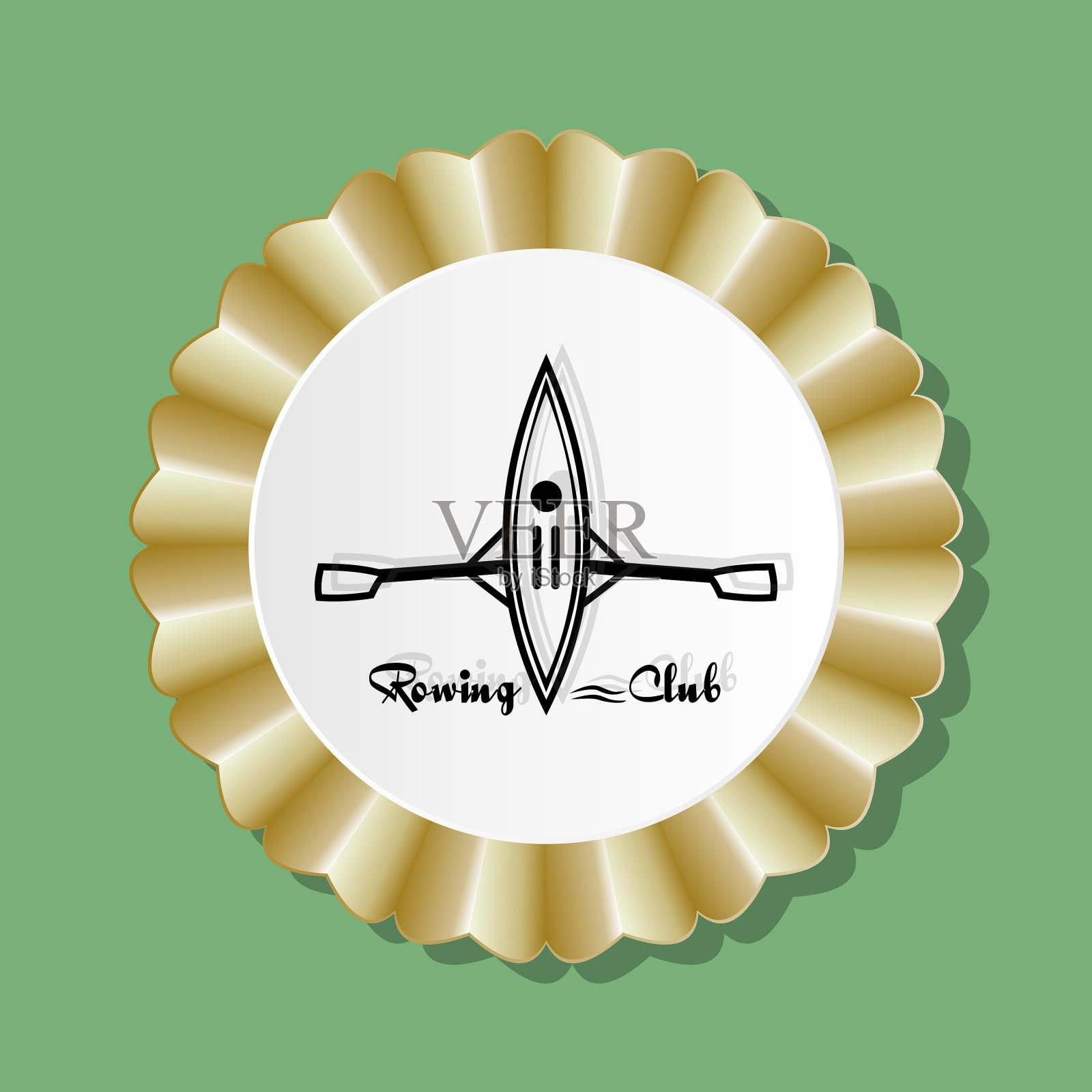 白色背景上的黑色划艇标志插画图片素材