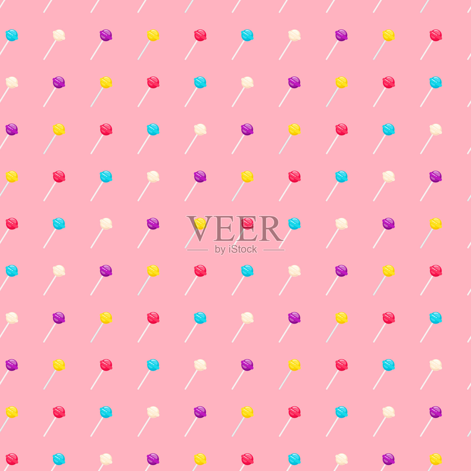 无缝图案的棒棒糖糖果插画图片素材