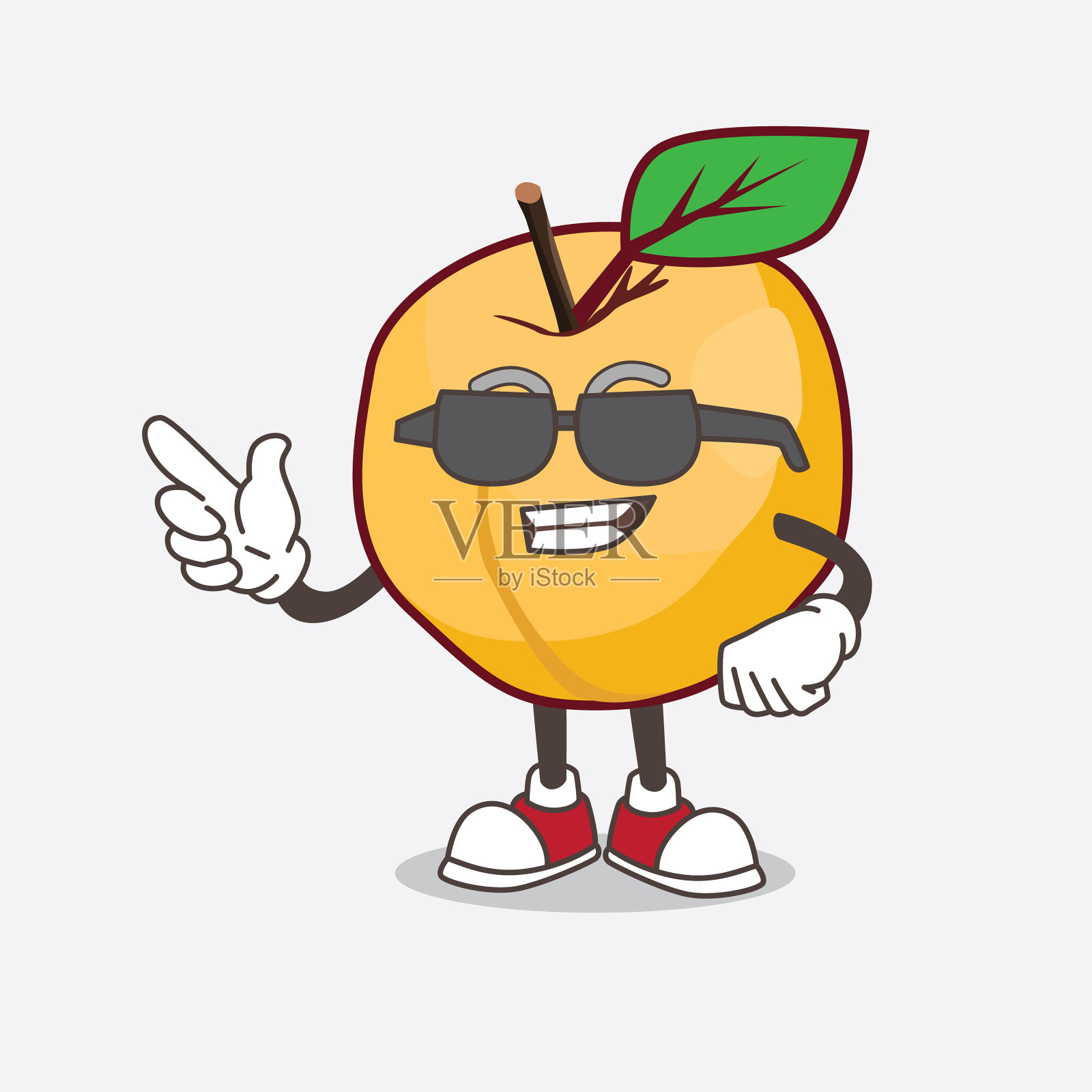 杏子卡通吉祥物人物穿着黑色插画图片素材