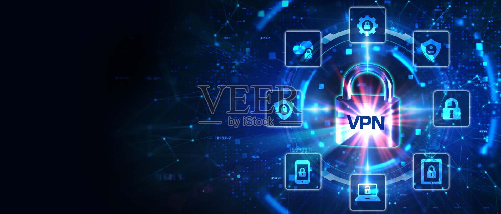 商业、技术、互联网和网络概念。VPN网络安全互联网隐私加密概念。照片摄影图片