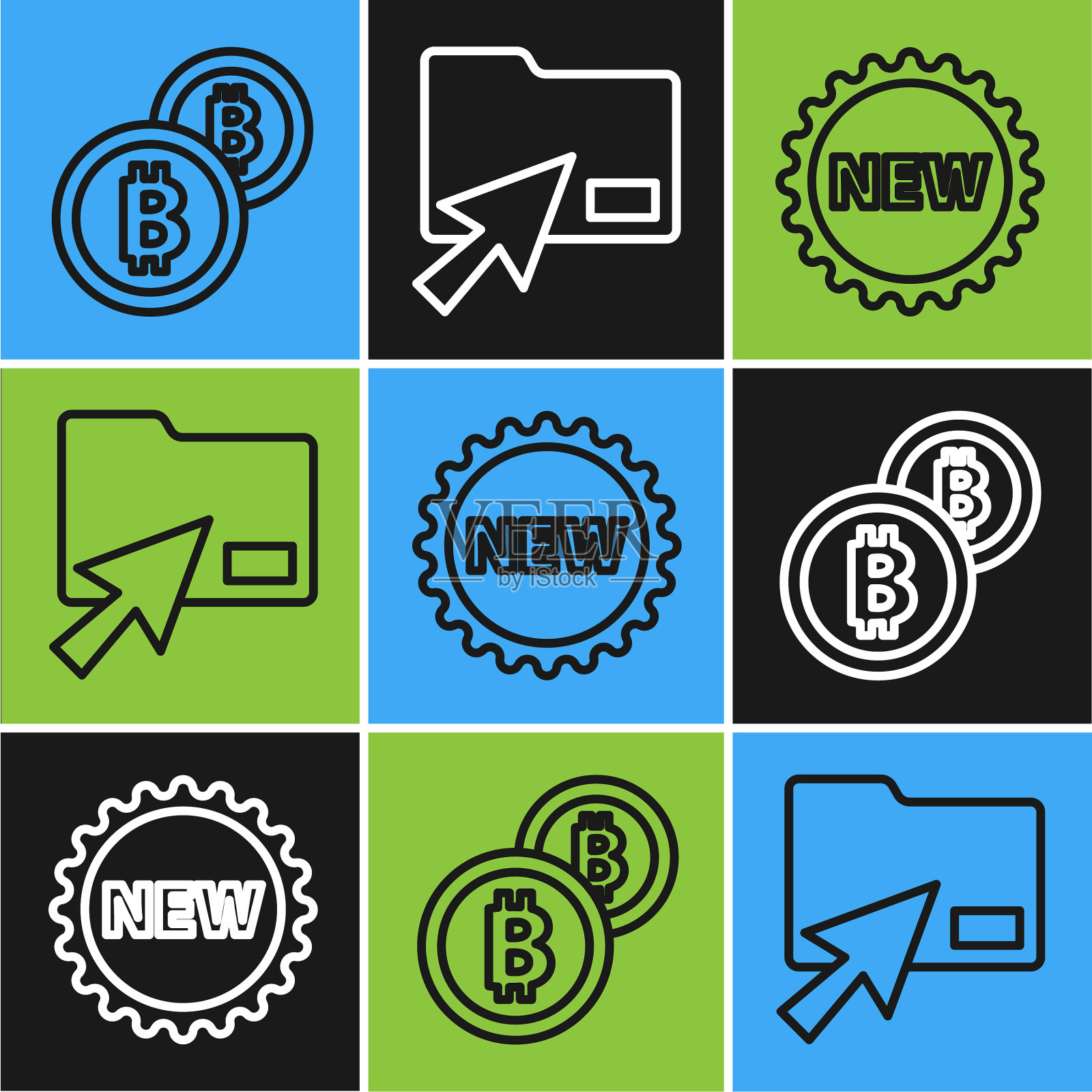 设置线上加密货币比特币价格标签图标素材