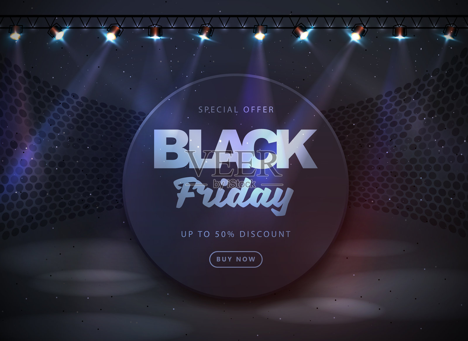 黑色星期五的销售旗帜迪斯科黑色背景插画图片素材