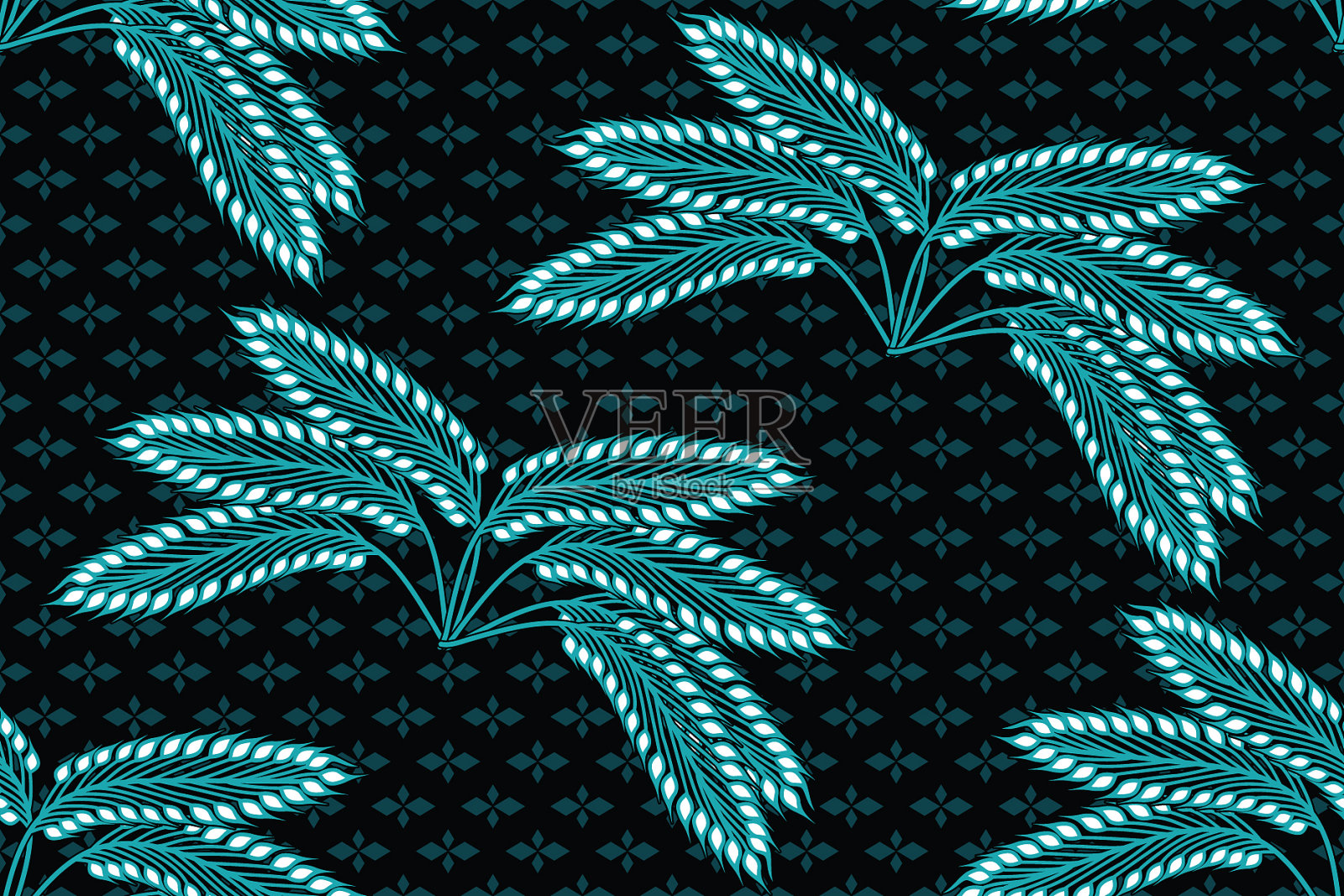 花卉蜡染图案插画图片素材