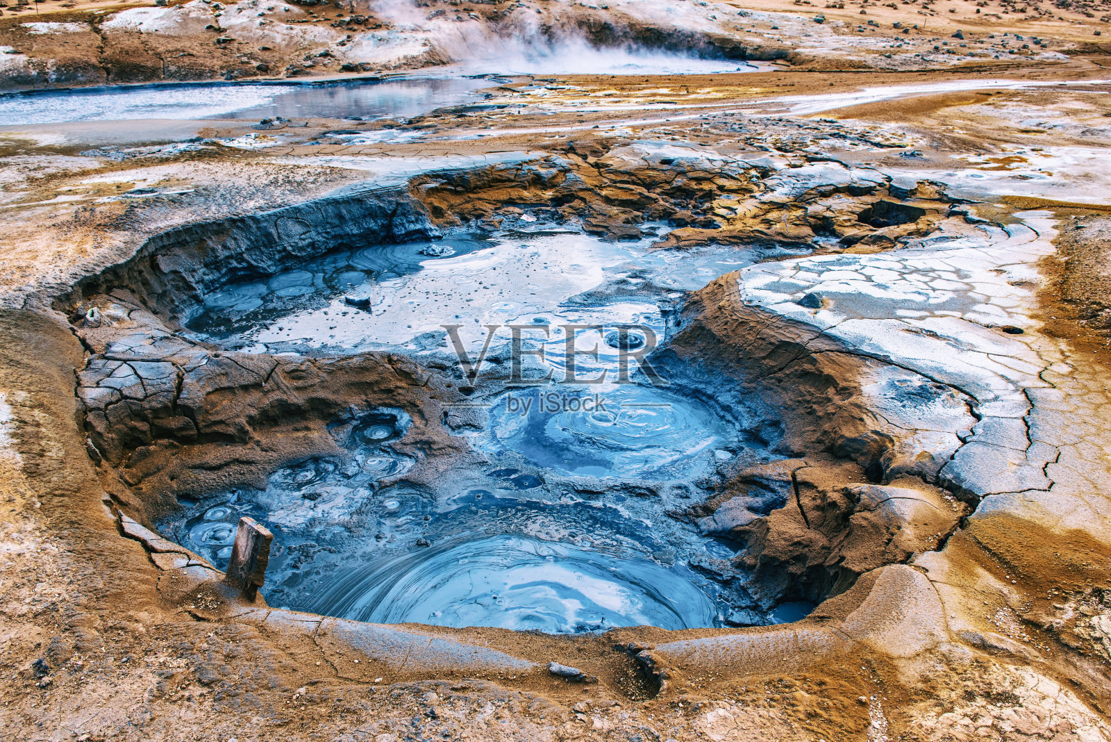 冰岛Hverir地热区。照片摄影图片