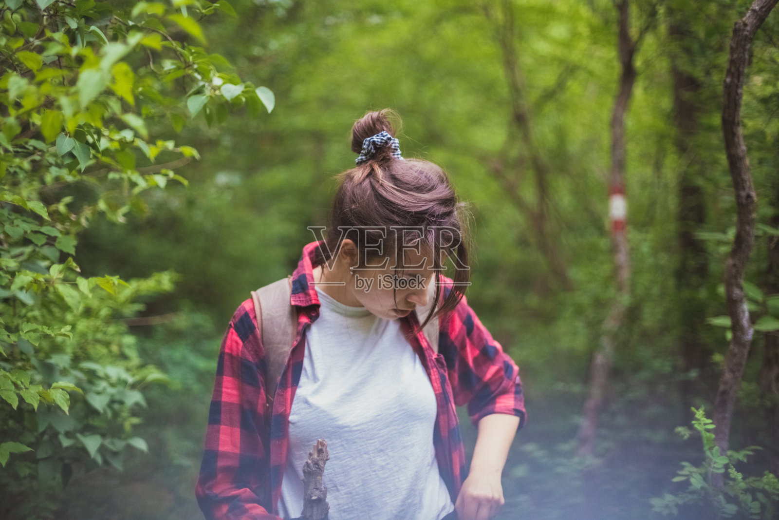 在树林里迷路了照片摄影图片