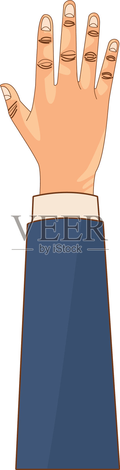 手用手掌打开，停止孤立插画图片素材