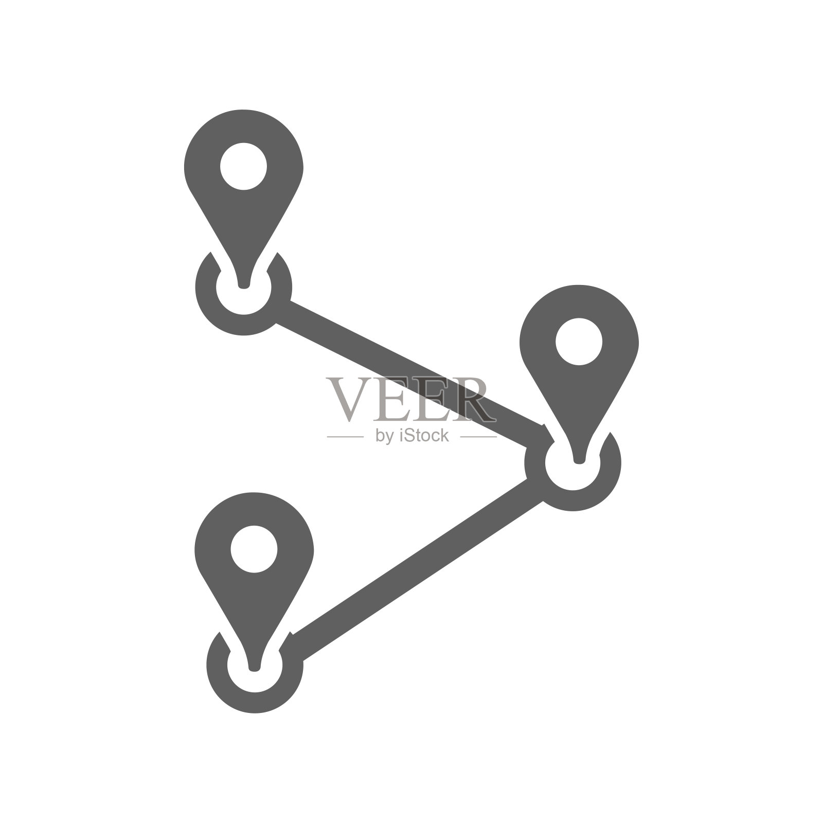 位置，路线，方向图标/灰色图标素材