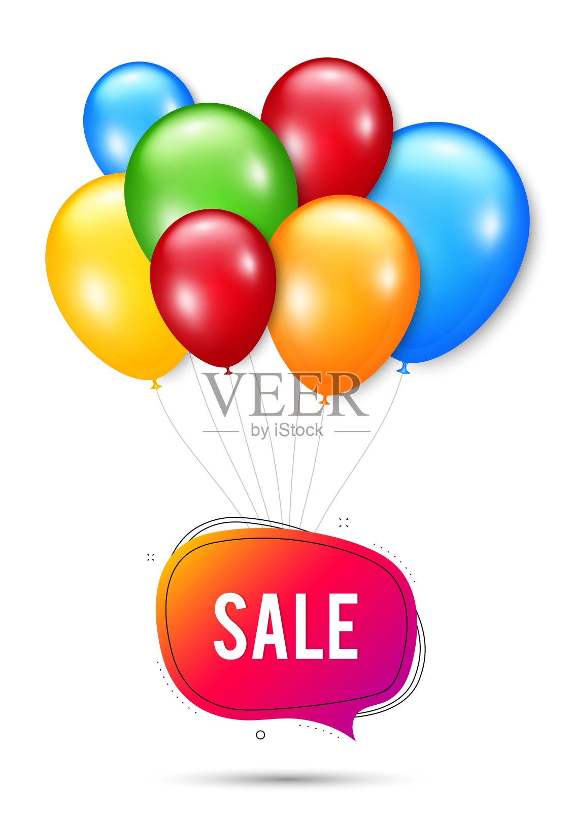 销售泡沫。折扣旗帜形状。向量设计元素图片