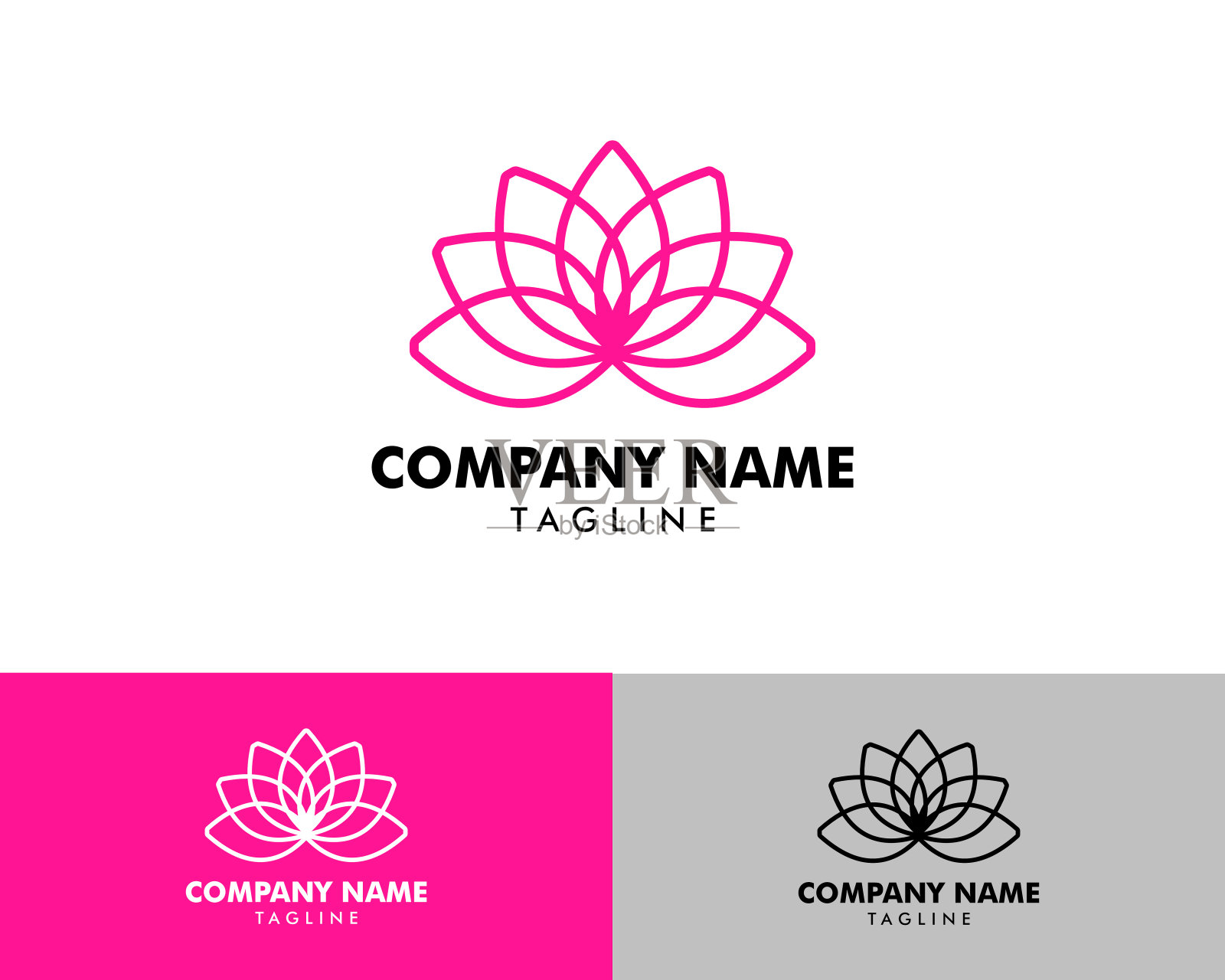 美女矢量莲花设计模板图标插画图片素材