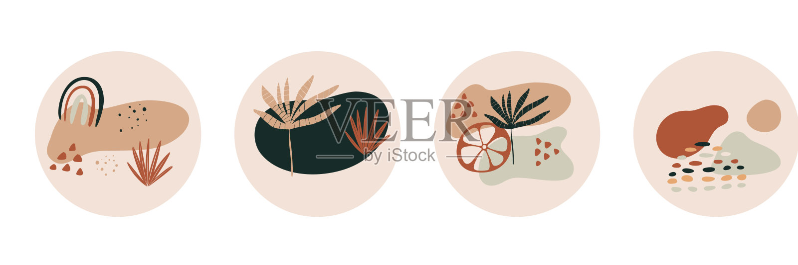 Insta突出封面故事。时尚insta集博主。框架时尚风格。插画图片素材