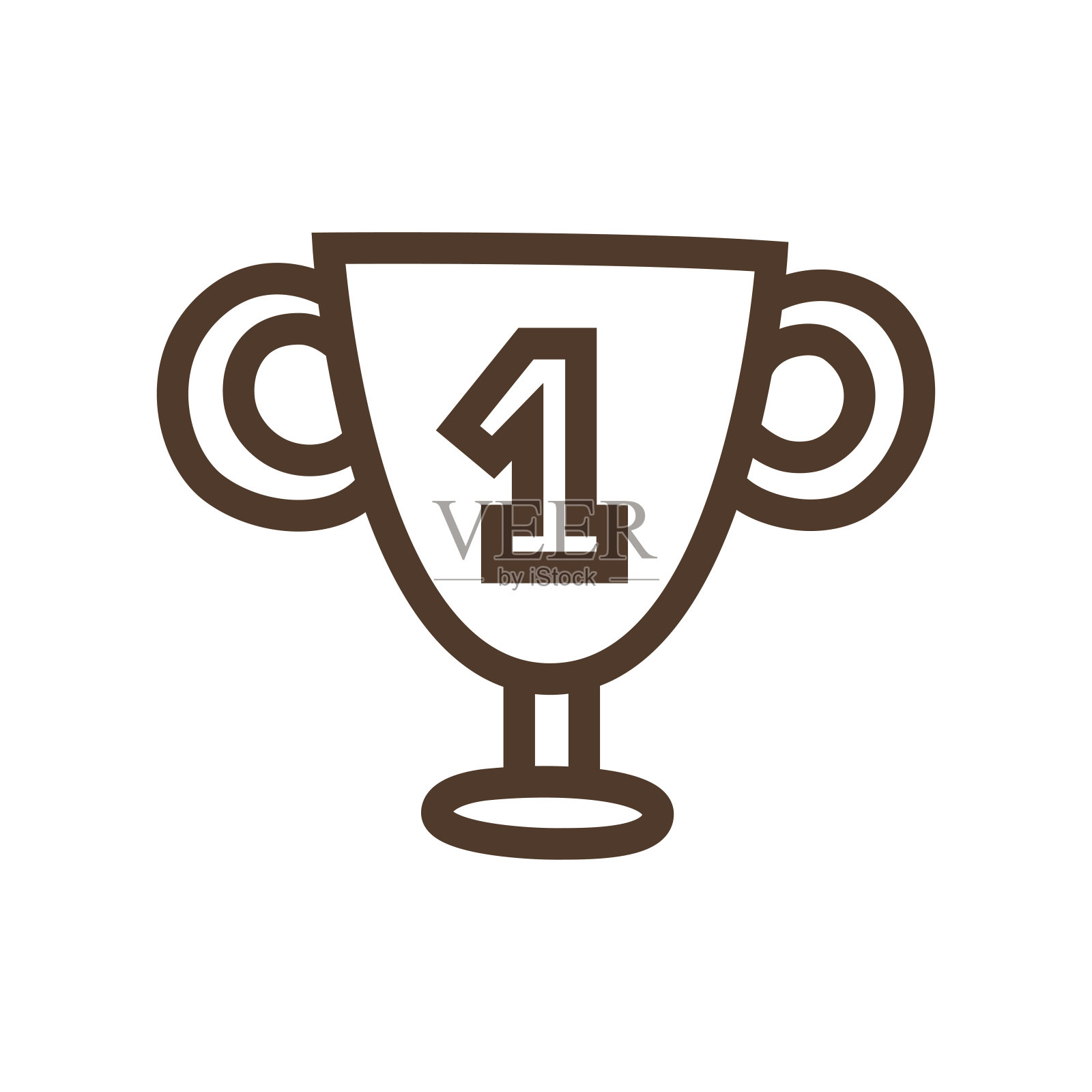 简单的矢量图标与胜利杯插画图片素材