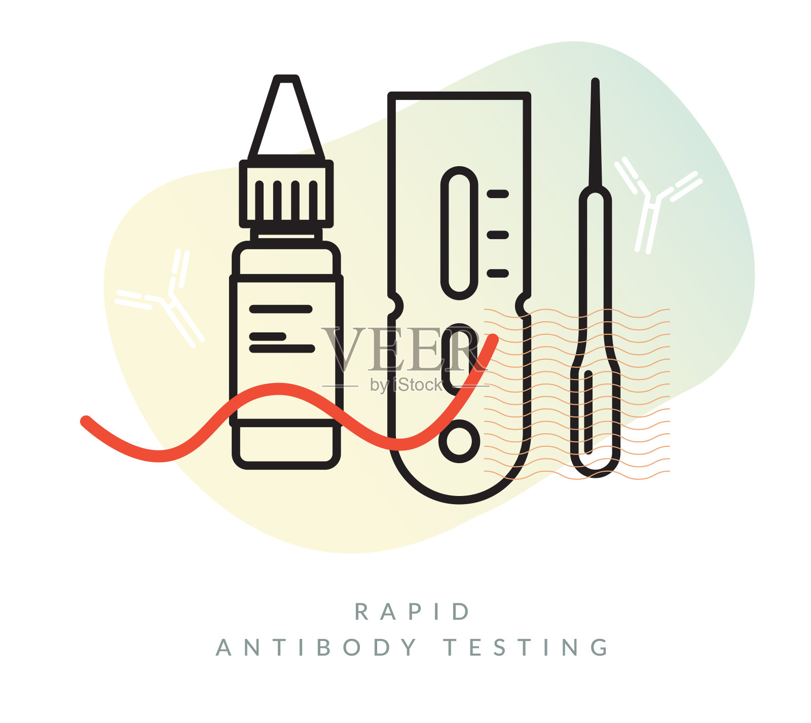 血清学测试(抗体)-图标插画图片素材