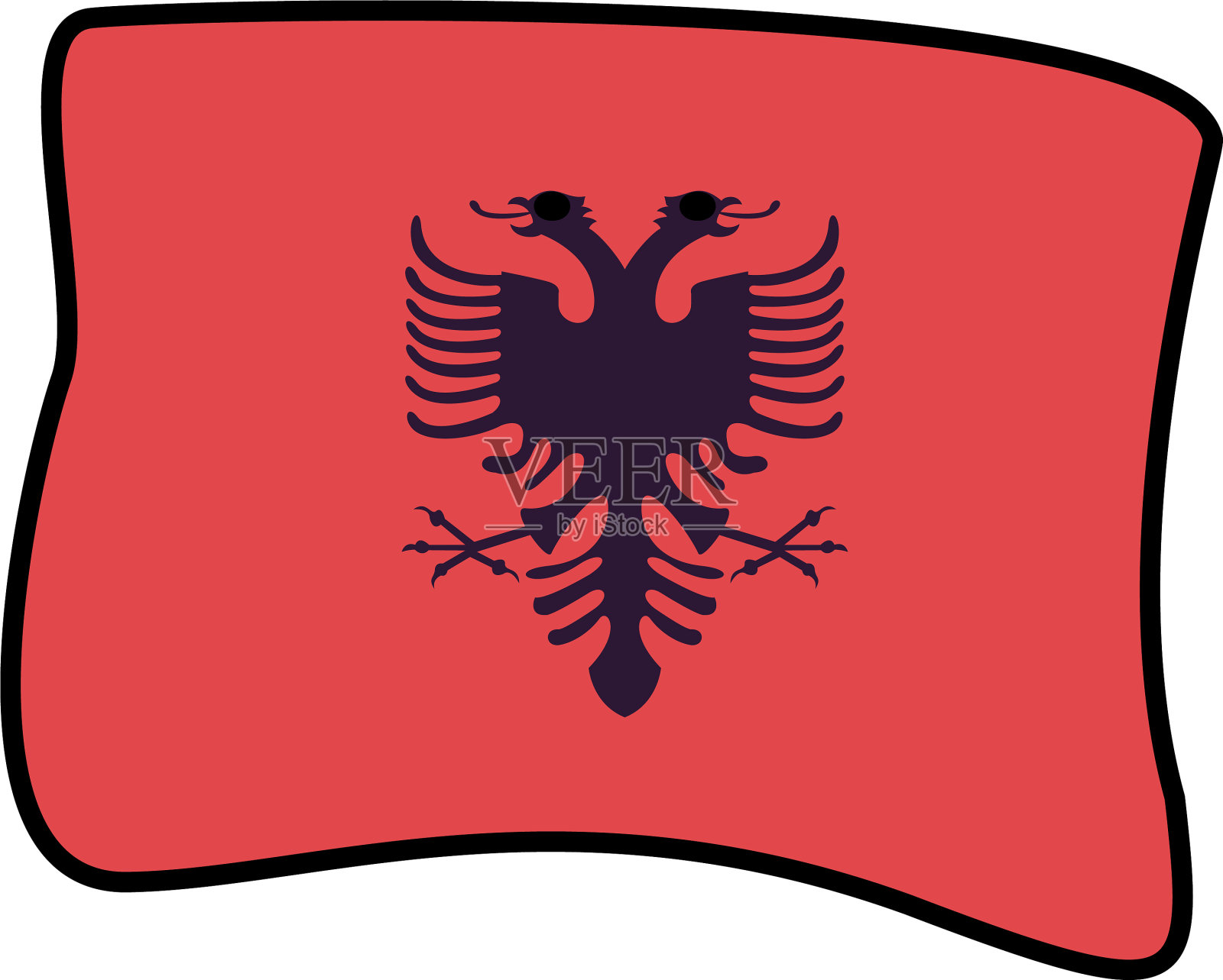 阿尔巴尼亚国旗国家孤立图标插画图片素材