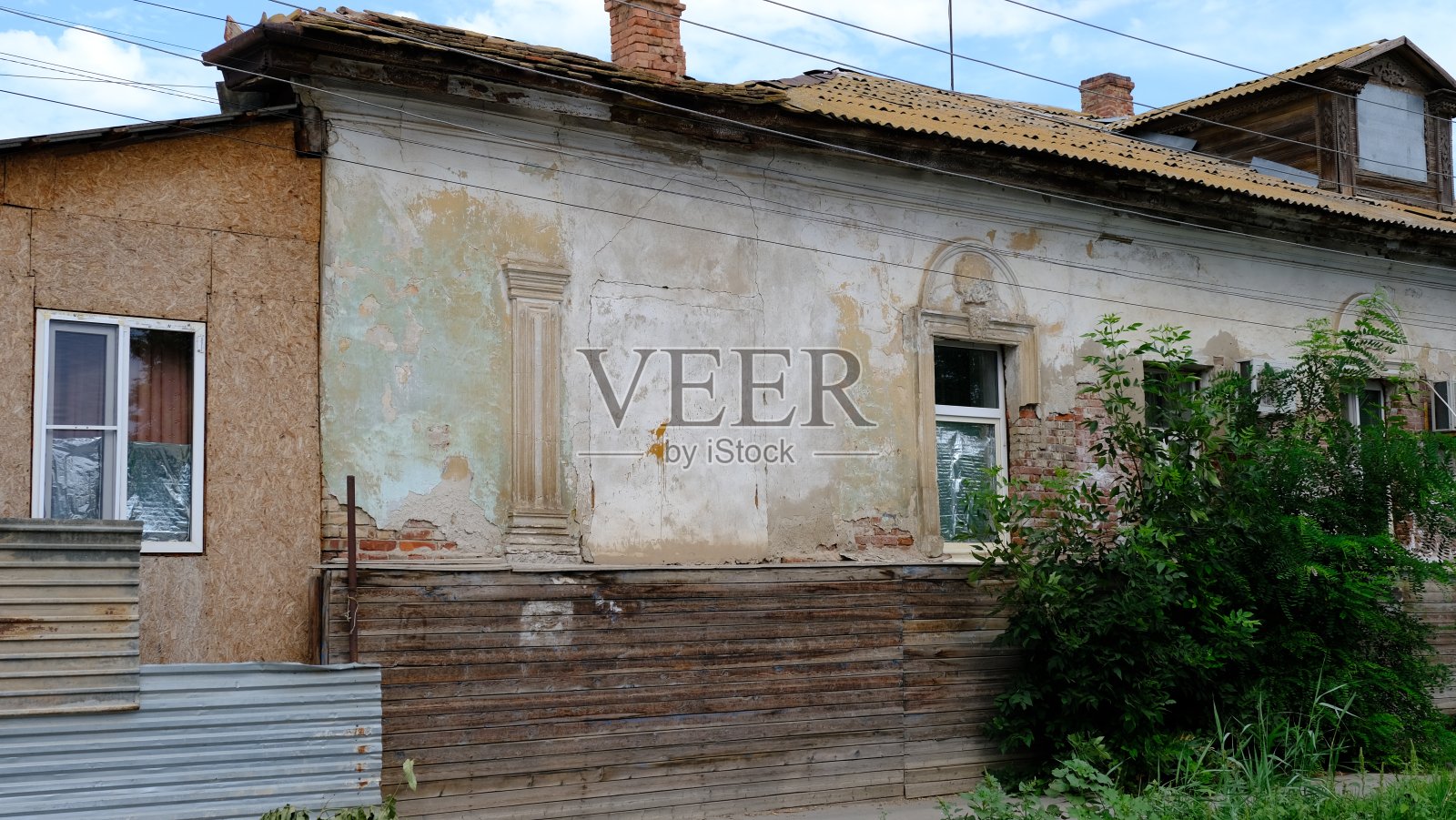 俄罗斯城市住宅立面的元素和细节照片摄影图片