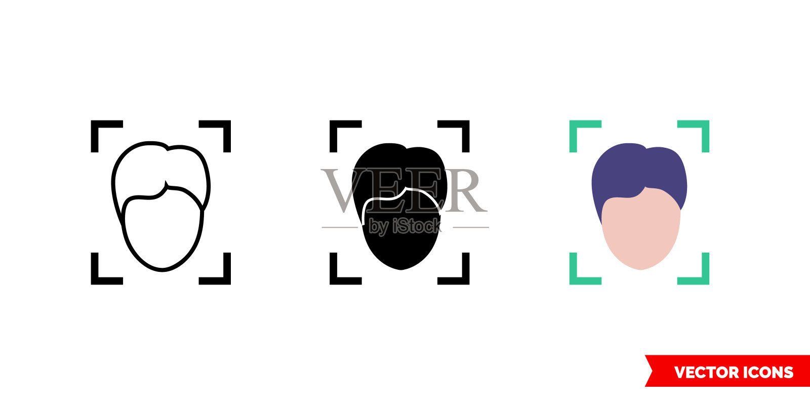 3种类型的客户端管理图标。孤立向量符号符号插画图片素材