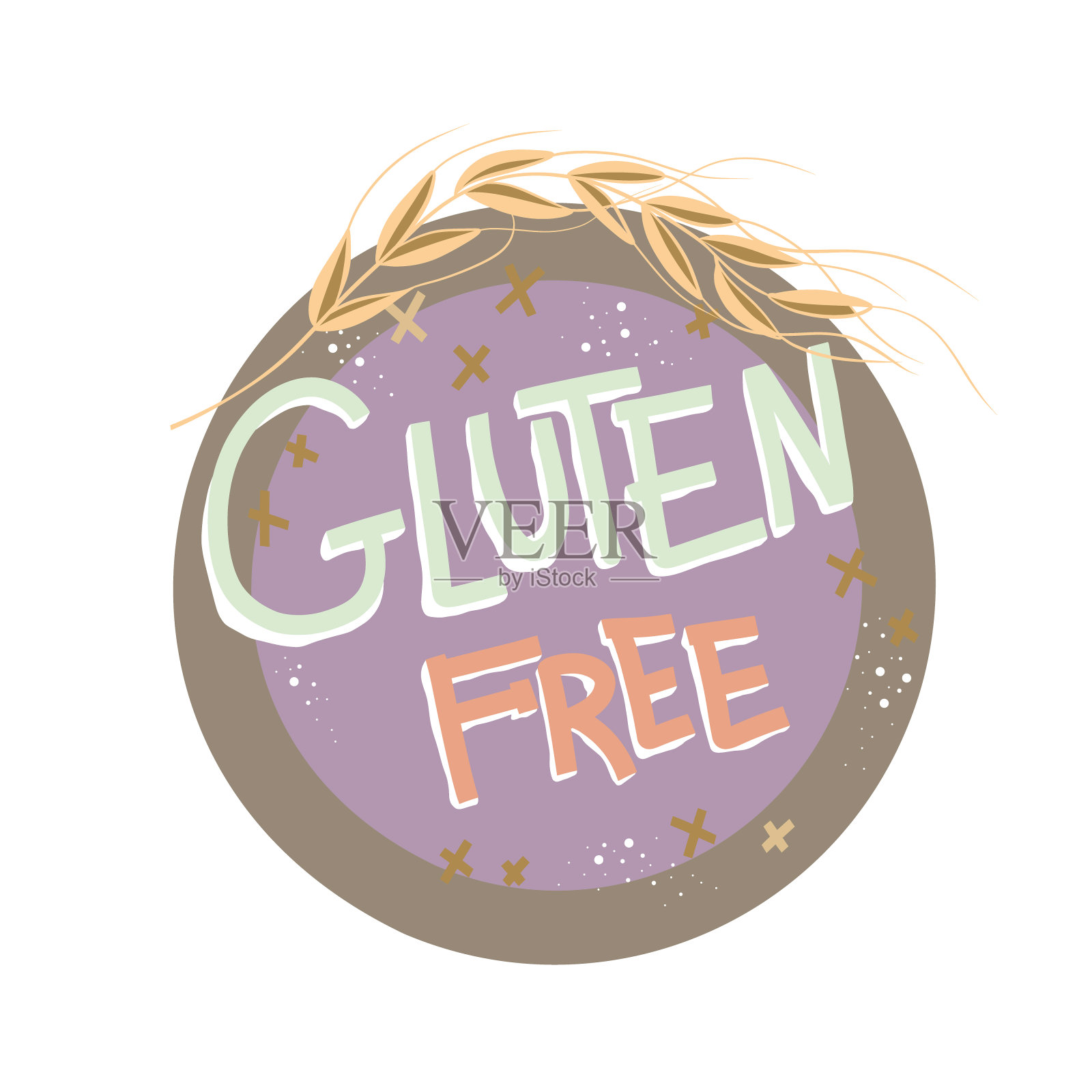 创意和现代的宣传横幅与文字-麸质免费。天然产品和农场新鲜食品。插画图片素材