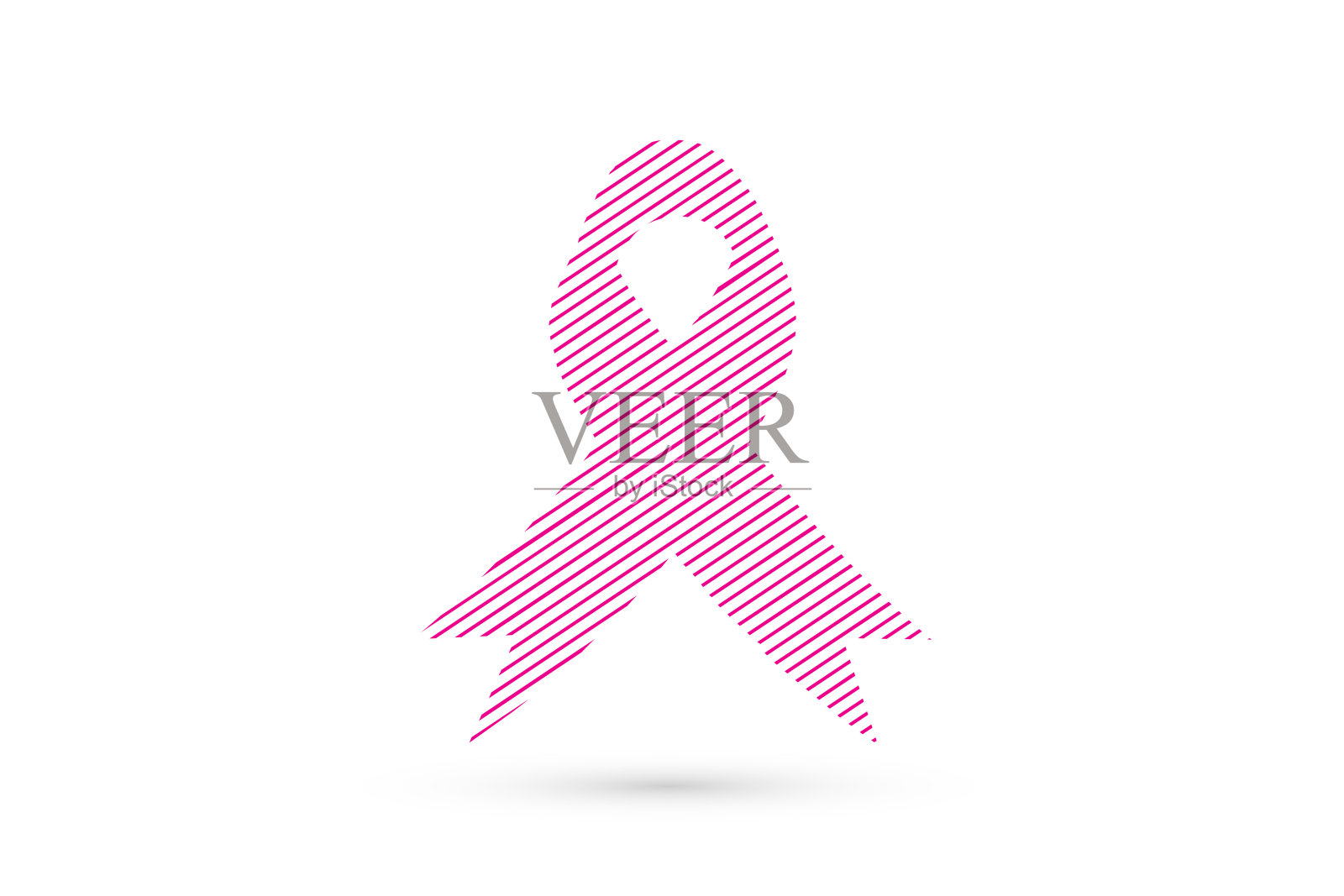 意识粉色乳腺癌丝带图标矢量设计插画图片素材