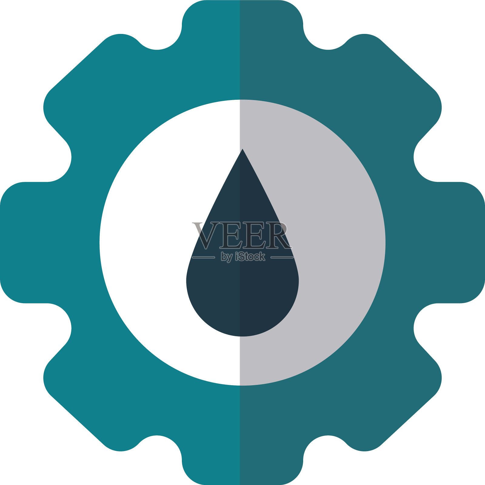 齿轮与油在白色背景设计元素图片