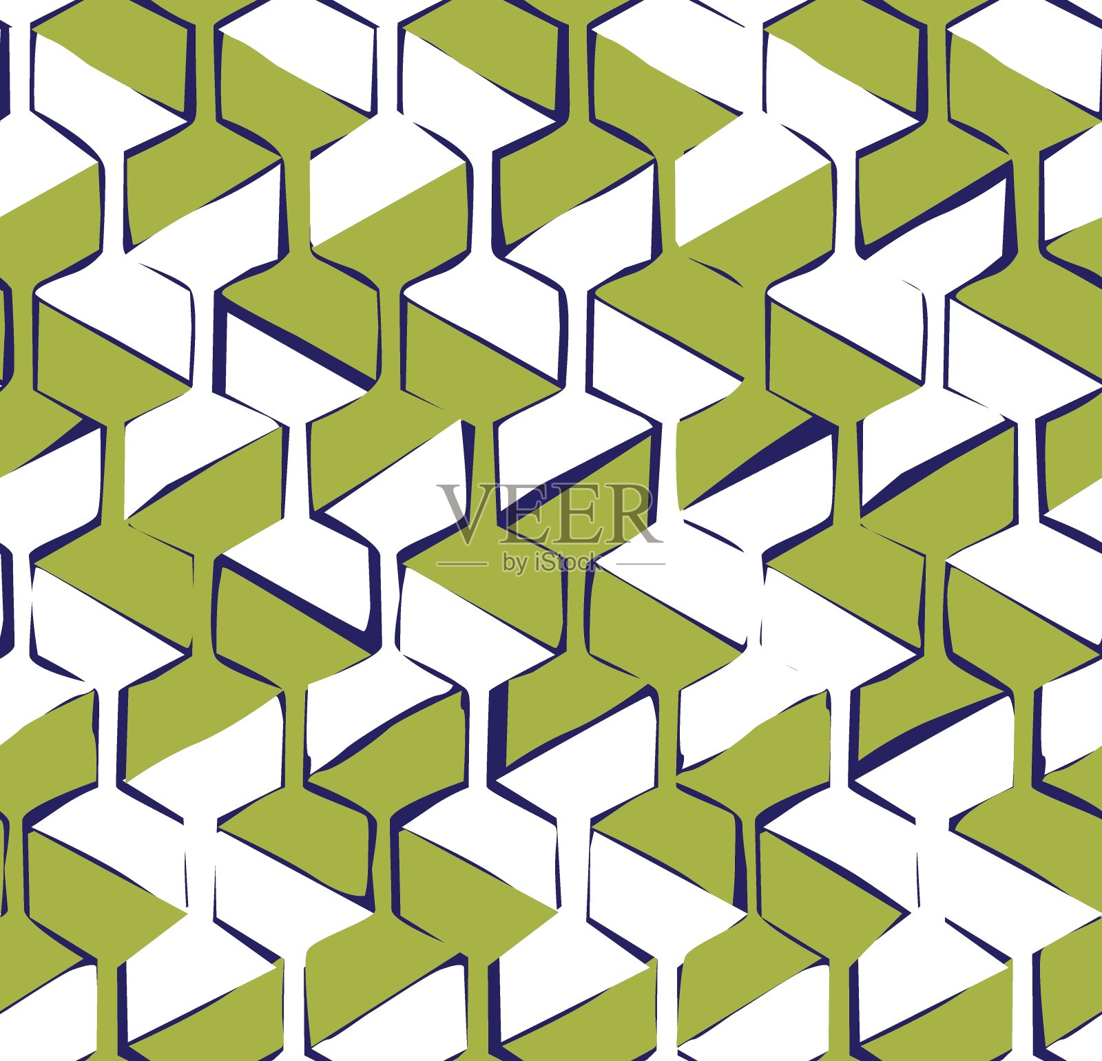 矢量无缝模式与六边形编织形状插画图片素材