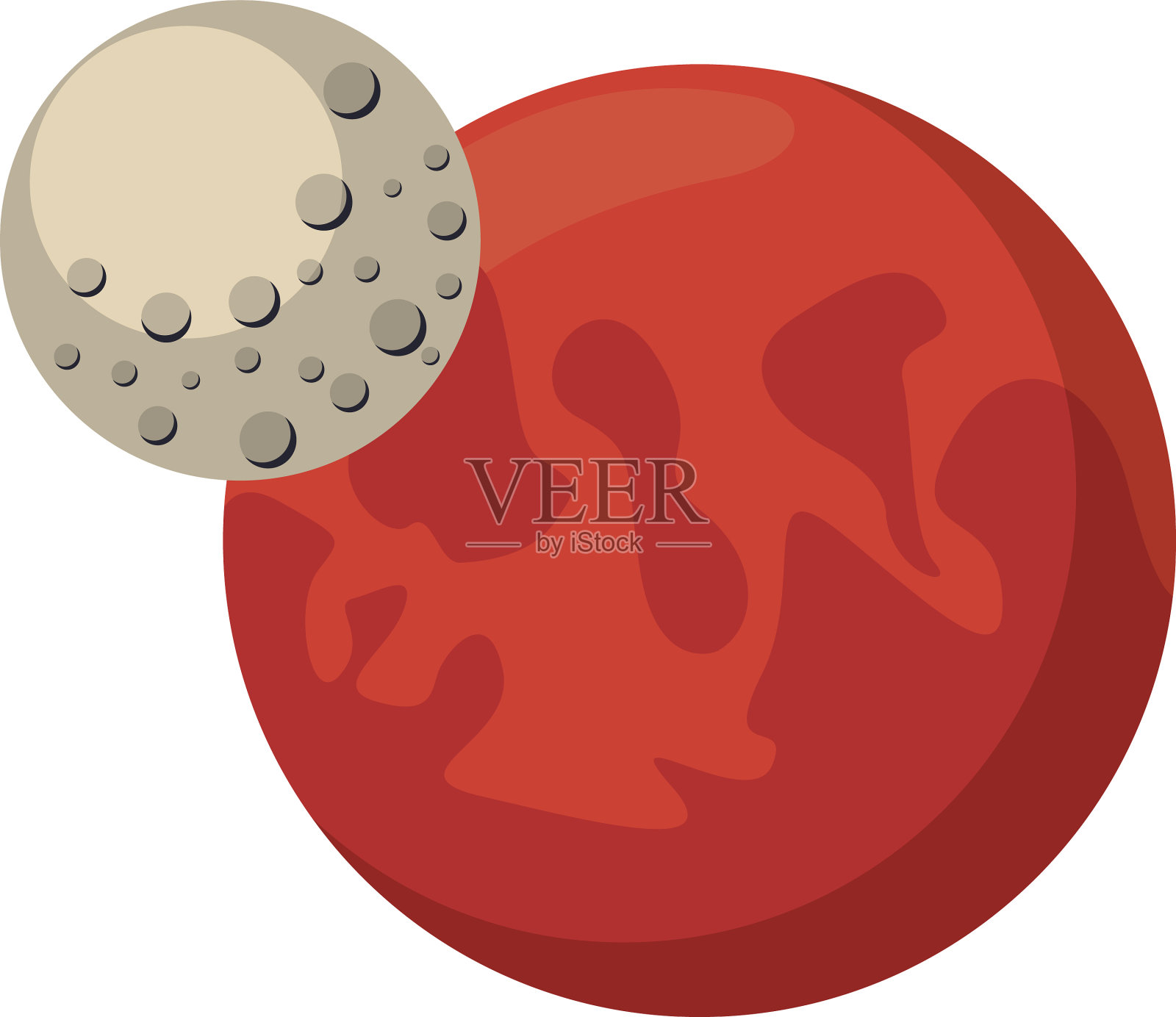 太空，火星和月球插画图片素材
