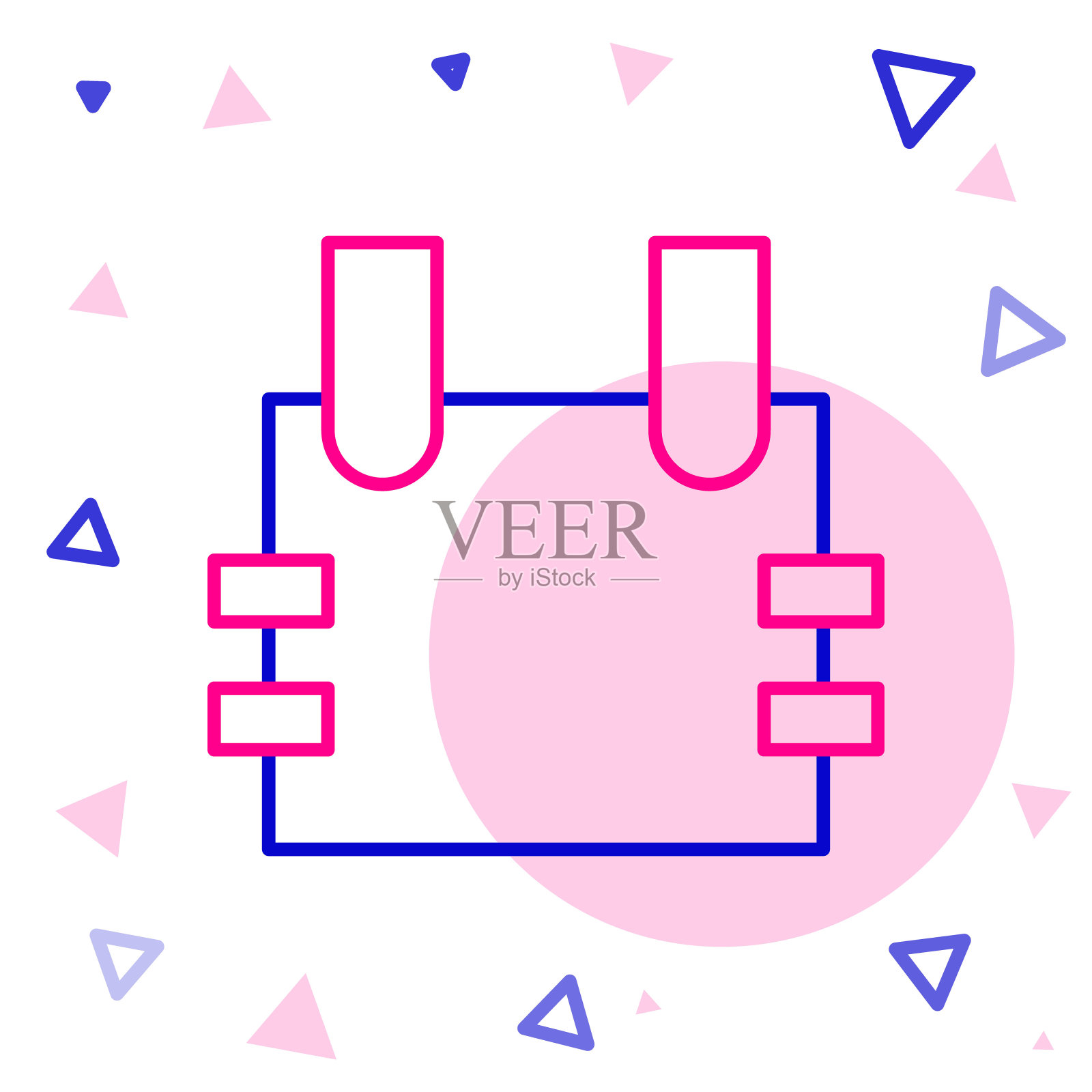 线防弹背心保护从子弹图标隔离在白色背景。防弹衣的迹象。军事服装。色彩斑斓的轮廓的概念。矢量图插画图片素材