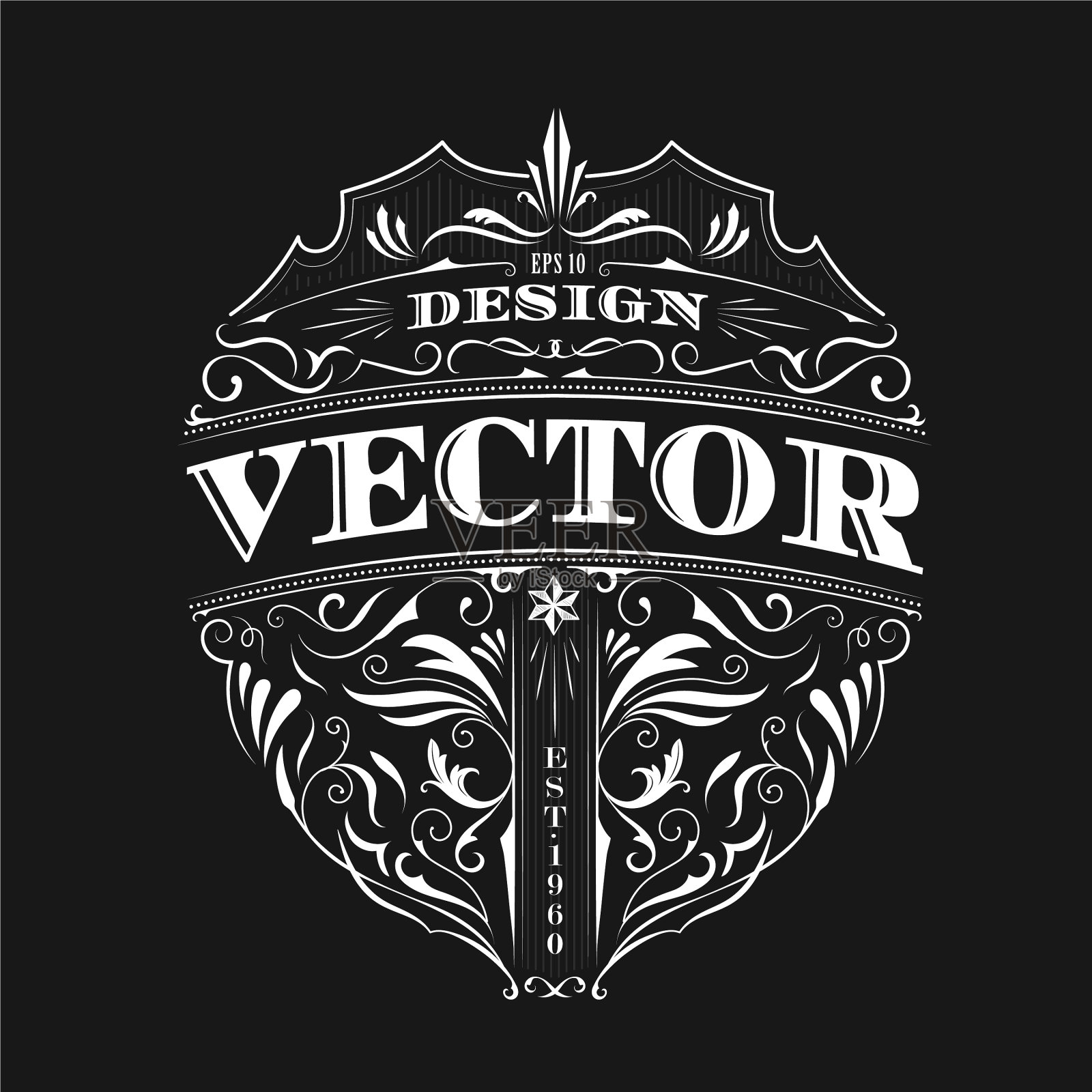 古董徽章古董标签排版设计插画图片素材