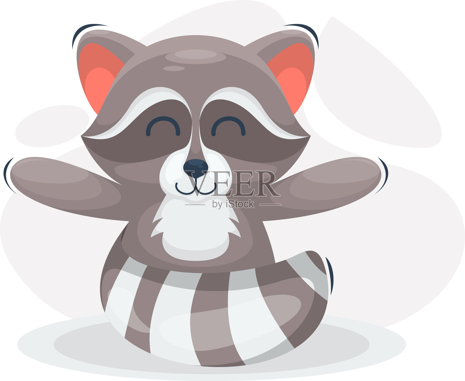 可爱的浣熊卡通吉祥物设计元素图片