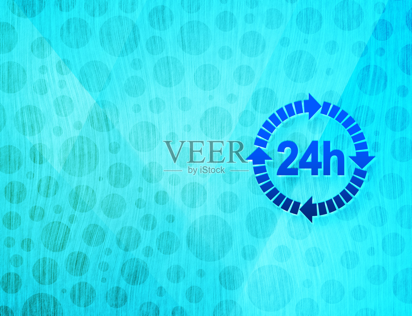 24小时交货图标闪亮的气泡抽象青色蓝色背景湿水纹理插图插画图片素材