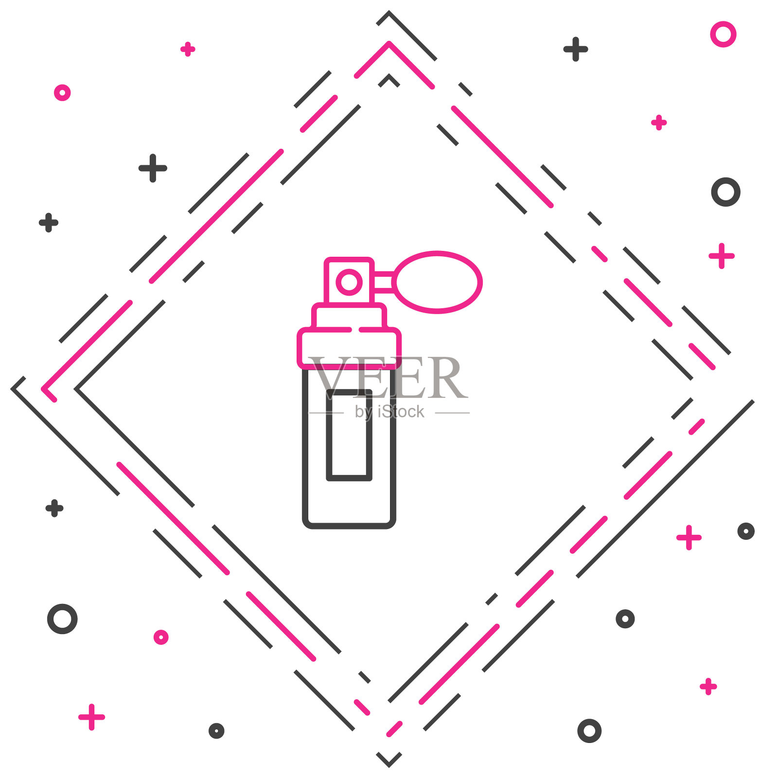 线条香水图标孤立在白色背景上。彩色轮廓概念。矢量图插画图片素材