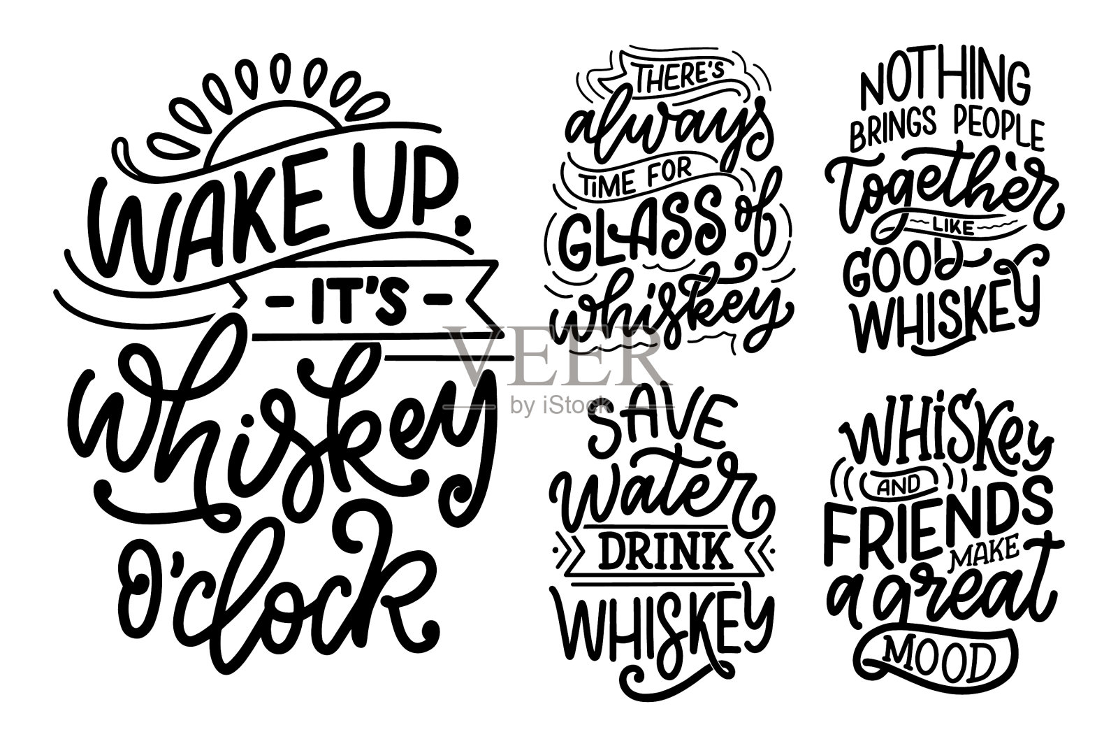 用字母引用的威士忌在年份插画图片素材