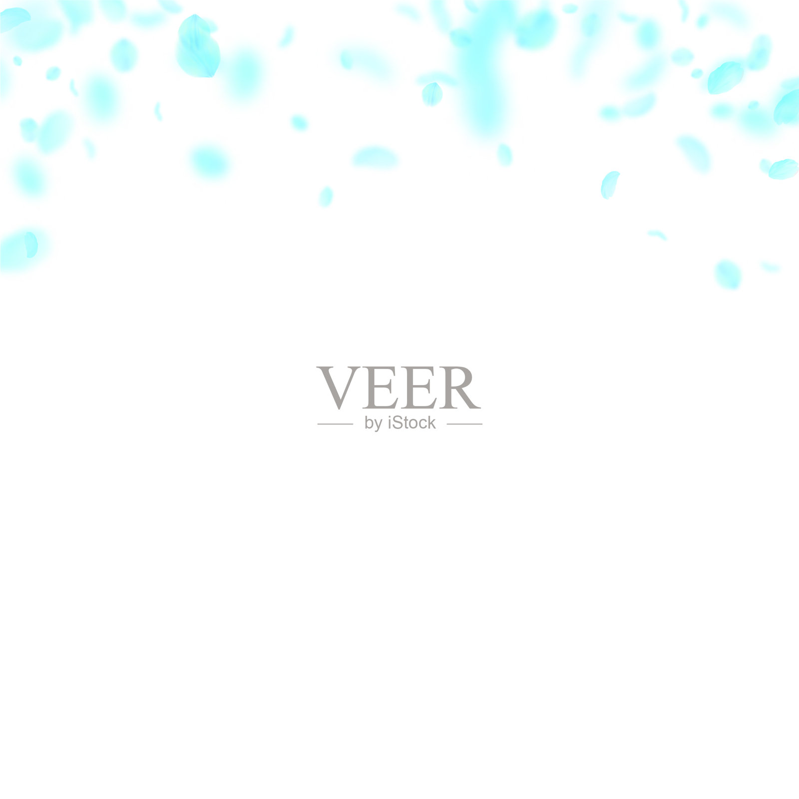 绿松石般的花瓣飘逸地落下来插画图片素材