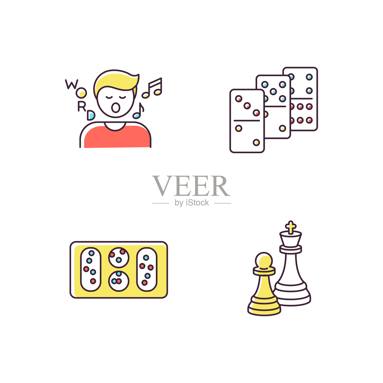 娱乐活动RGB颜色图标设置图标素材