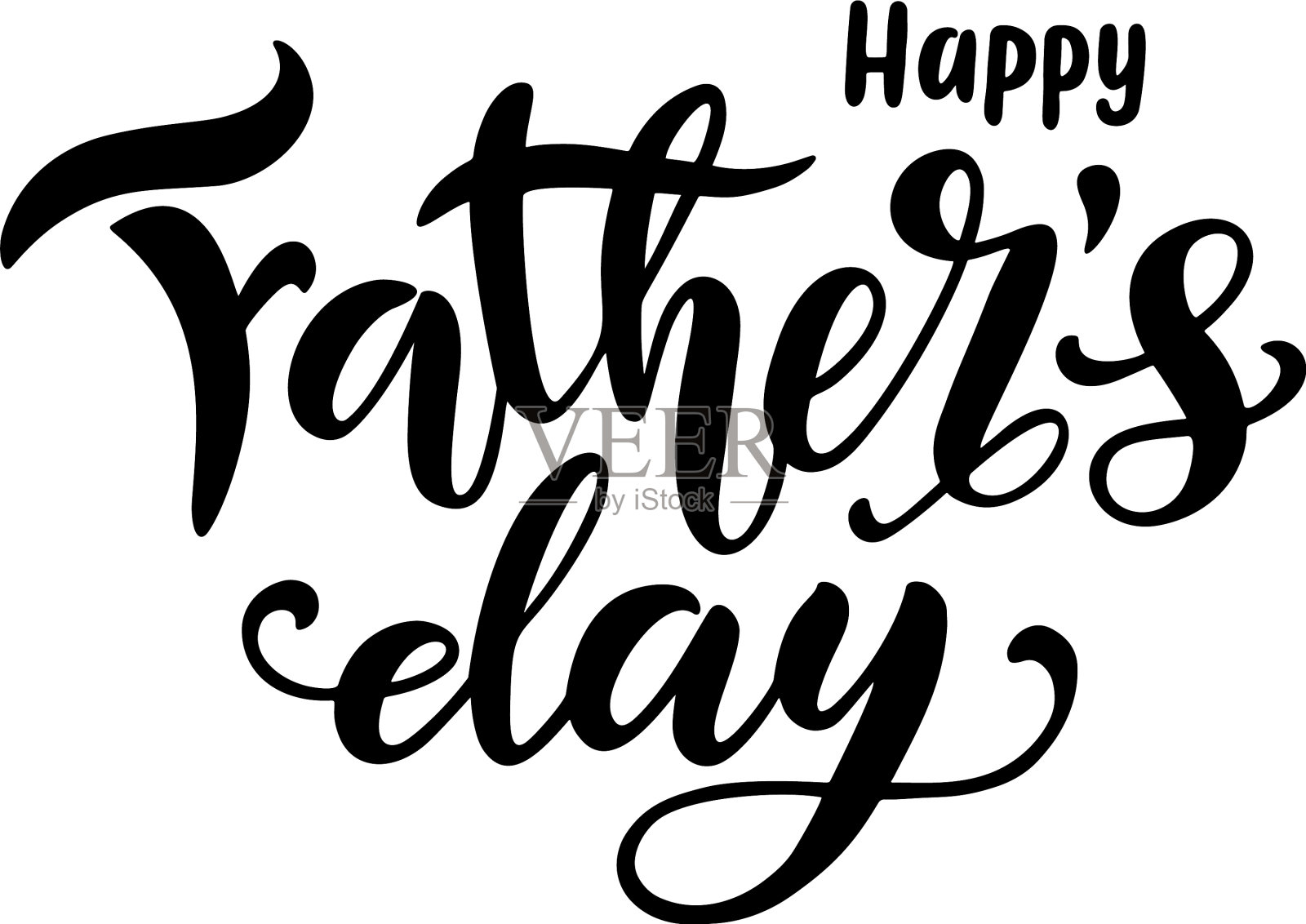 祝父亲节快乐手绘字母问候插画图片素材