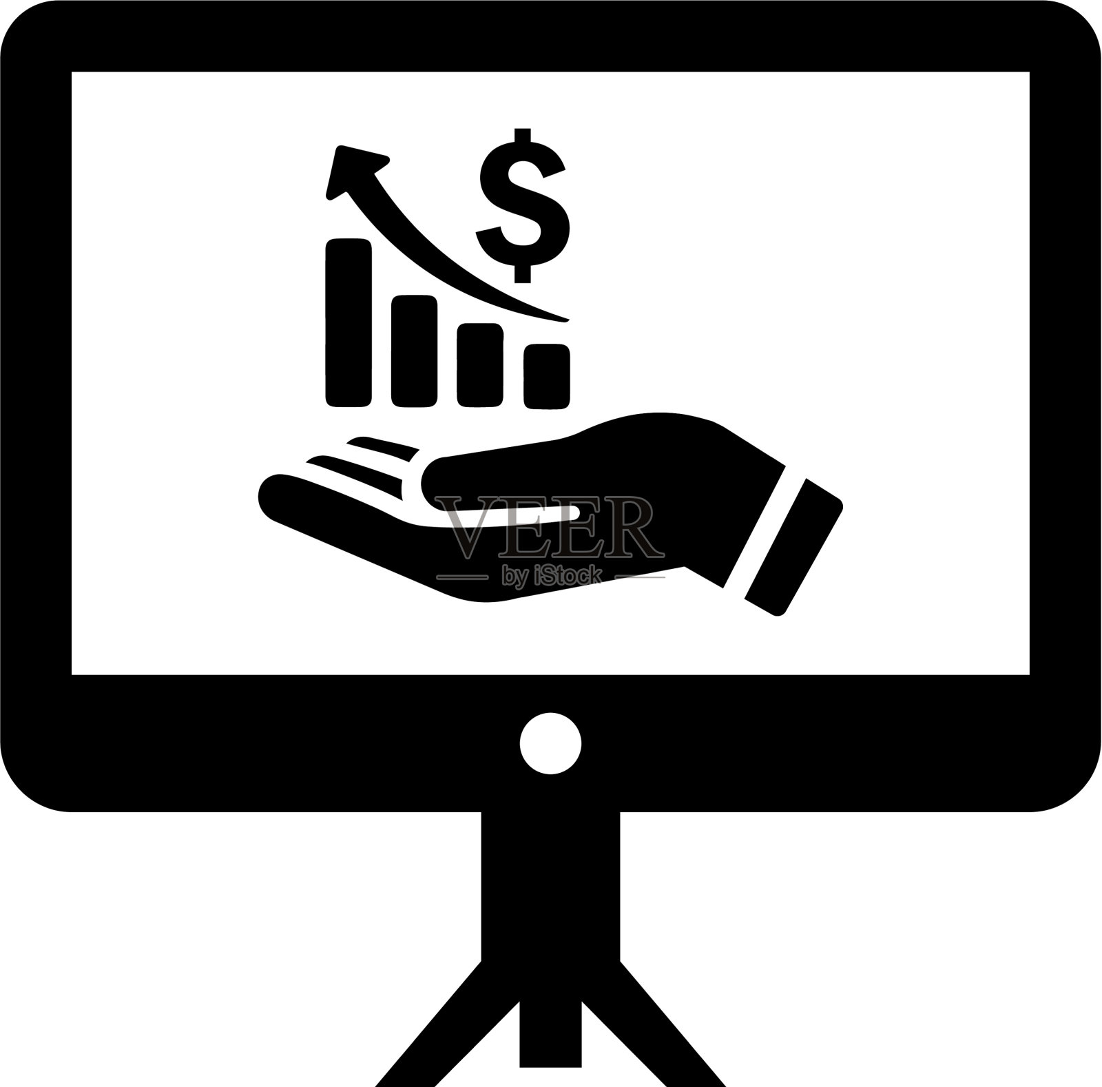 利润增长图标盈利分析插画图片素材