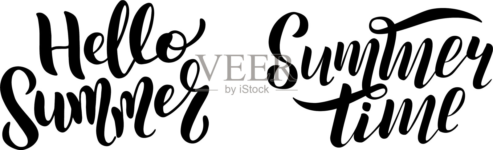 设置标志文字-你好夏季夏季时间设计元素图片