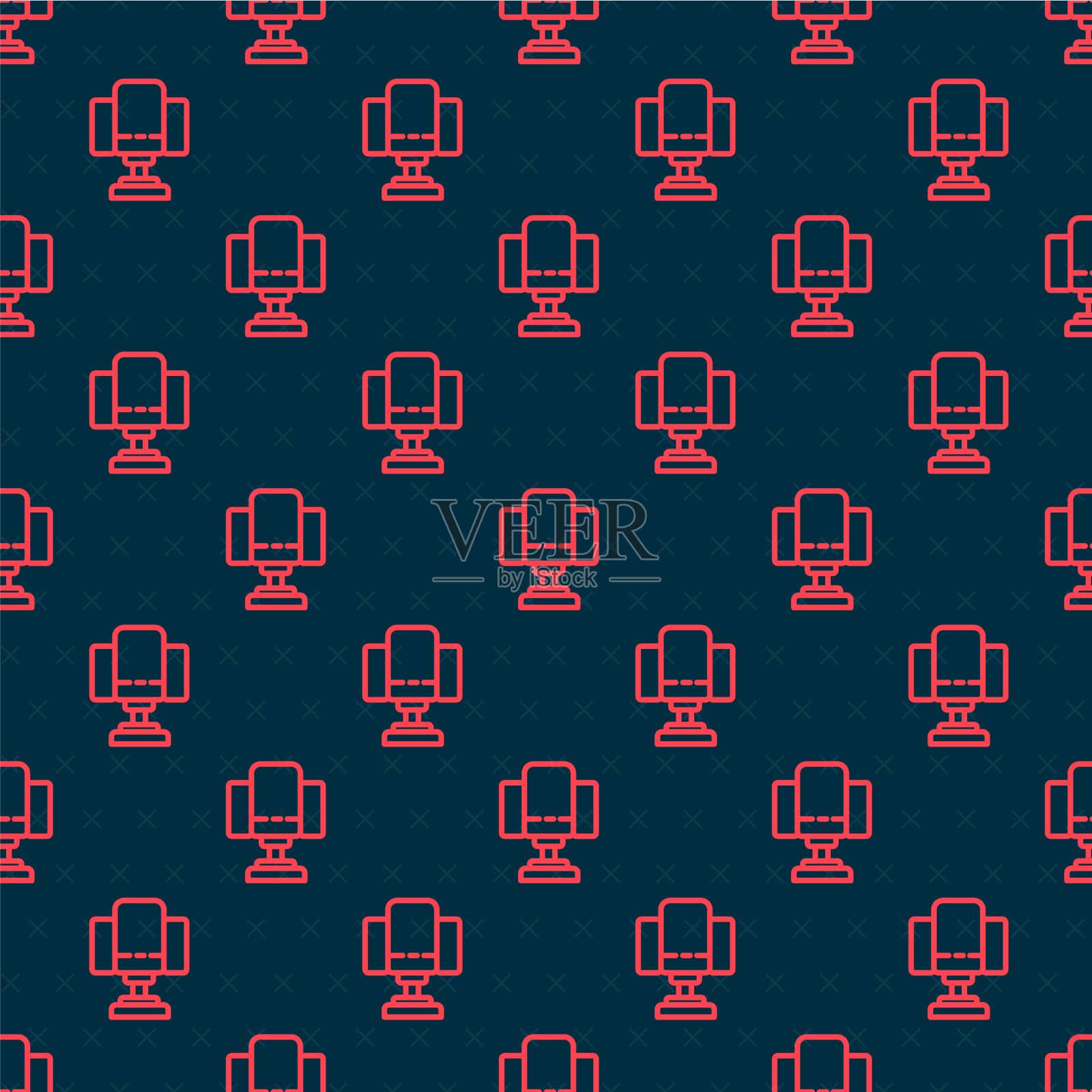 红线导演电影椅子图标孤立插画图片素材