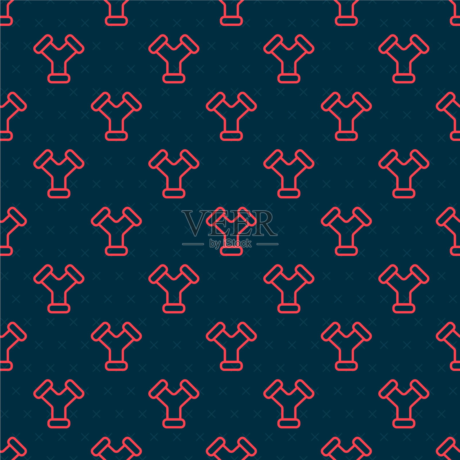 工业金属管道图标红线隔离插画图片素材