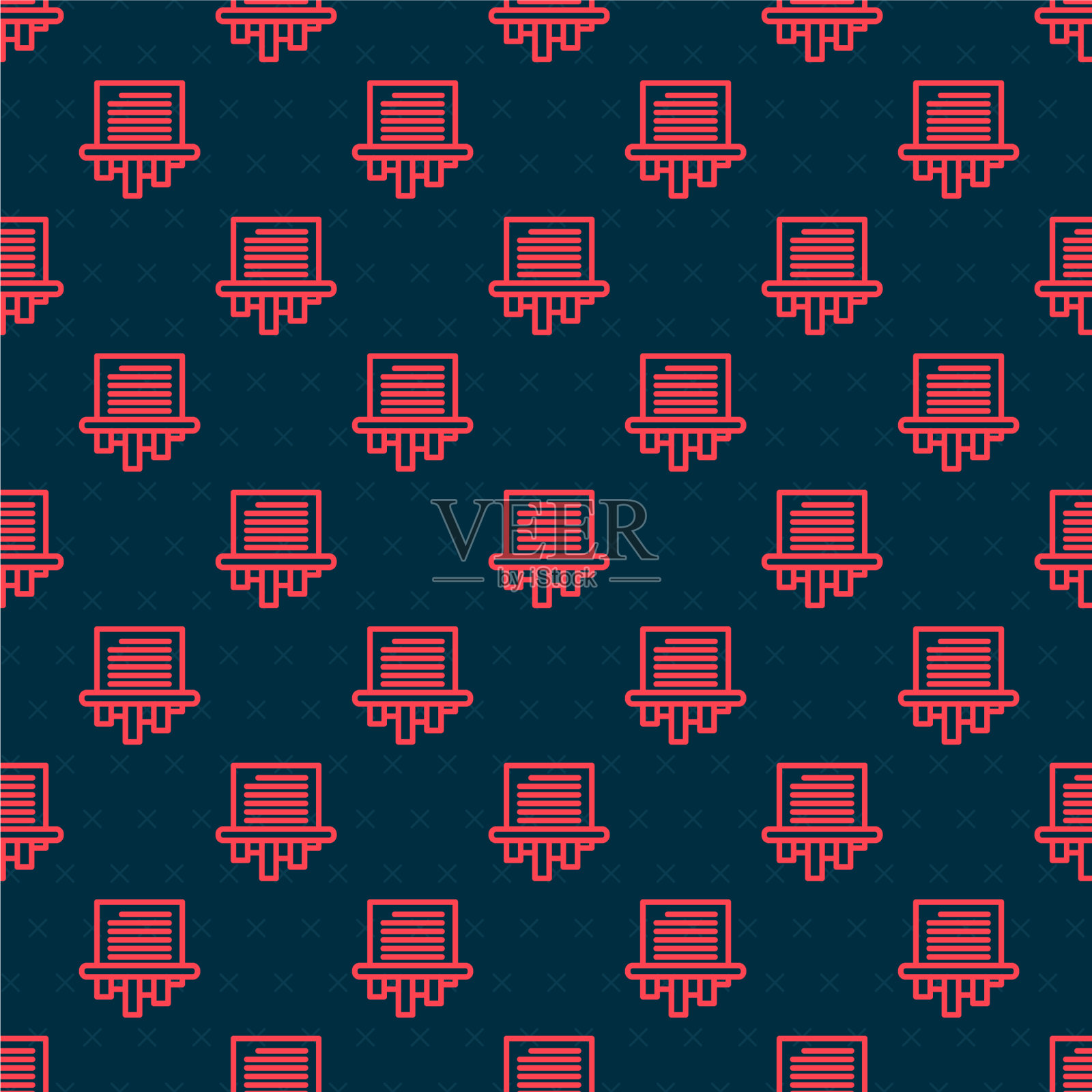 红线碎纸机机密和私人插画图片素材