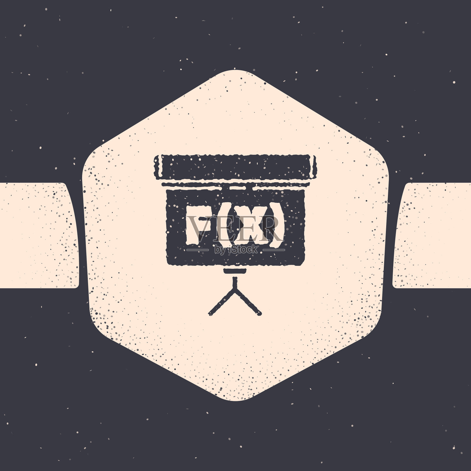 带有函数数学图标的垃圾黑板插画图片素材