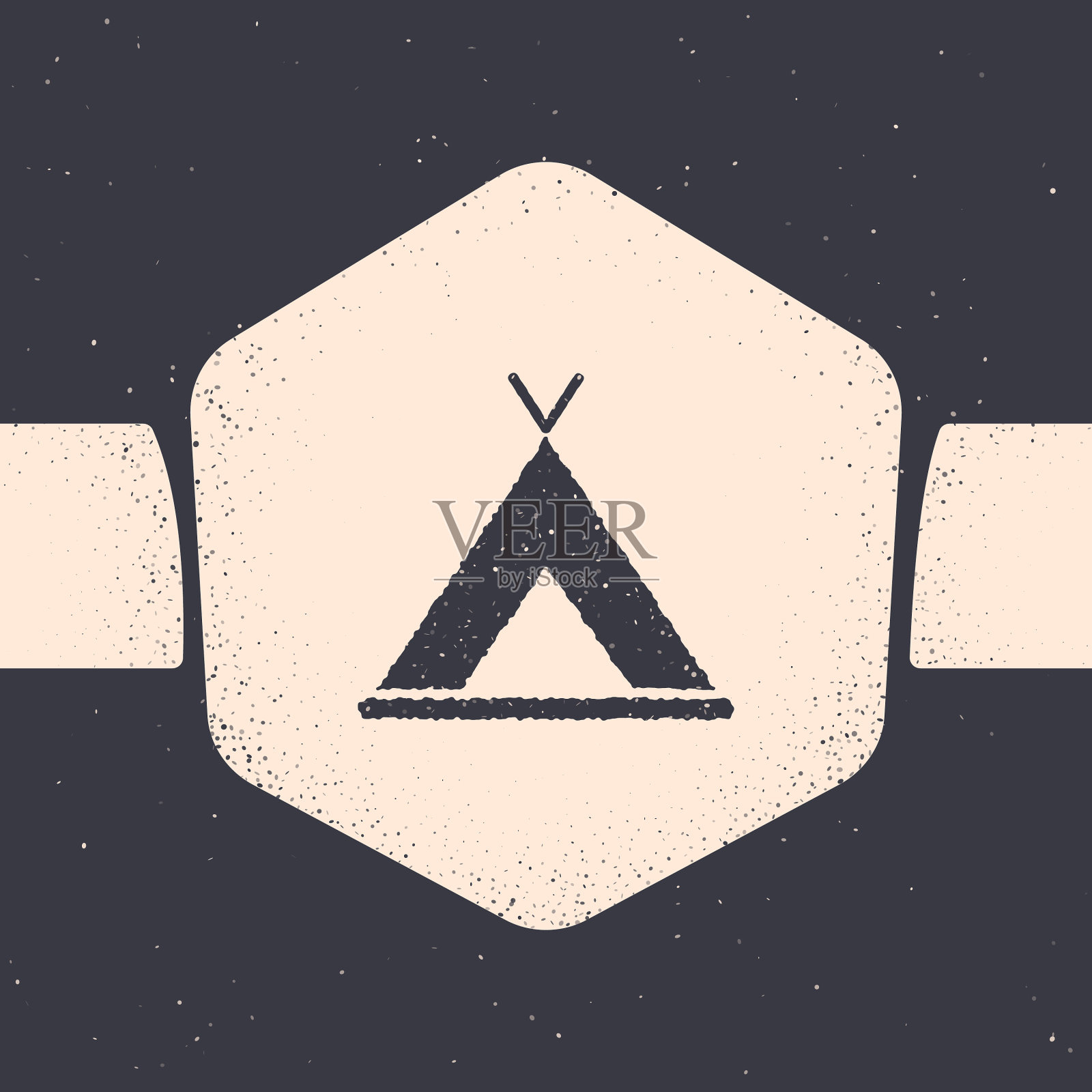 垃圾旅游帐篷图标孤立在灰色插画图片素材