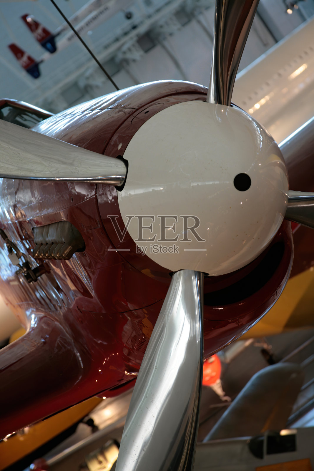 古董飞机螺旋桨的特写细节照片摄影图片