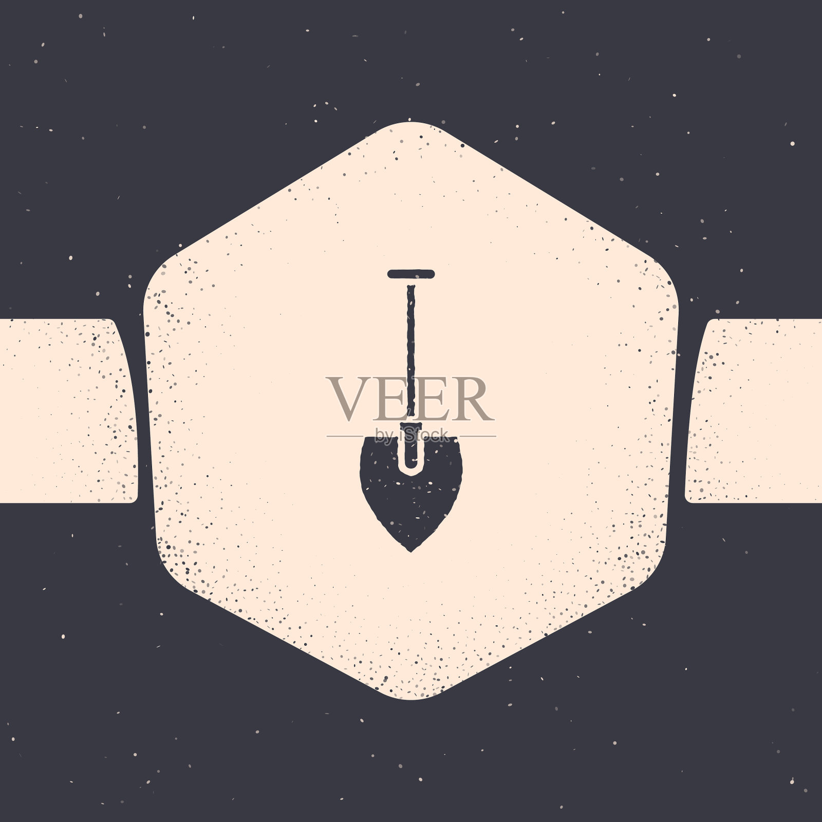 垃圾铲图标孤立在灰色背景插画图片素材