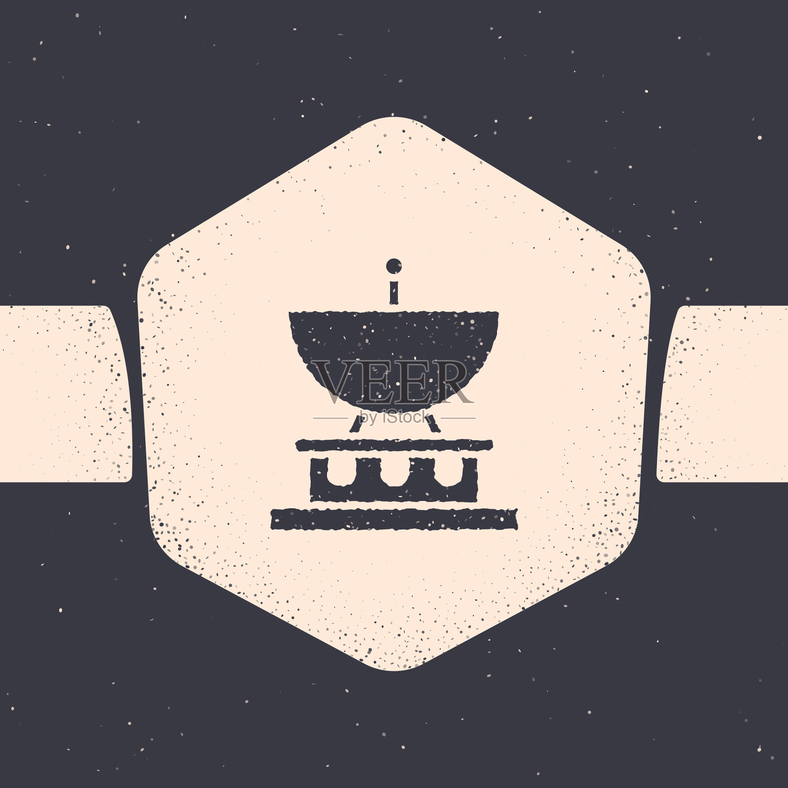 垃圾卫星天线图标孤立在灰色插画图片素材