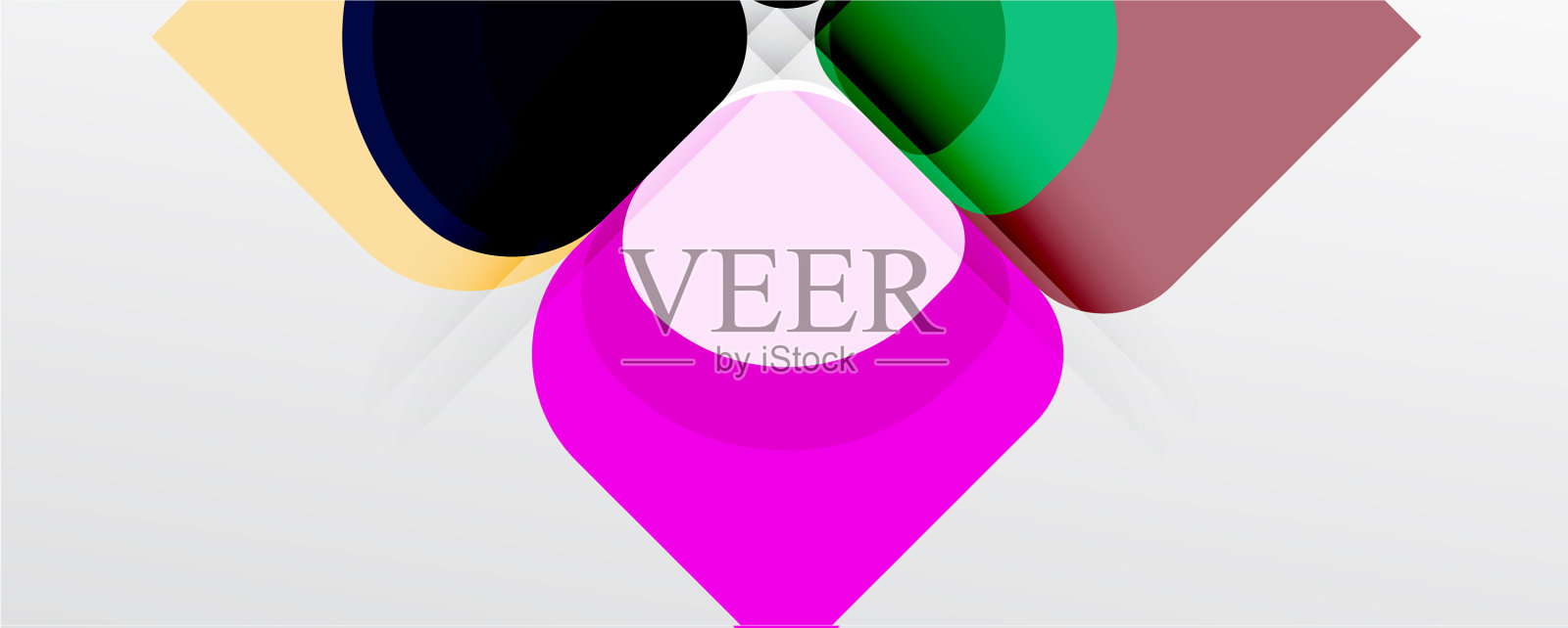 抽象背景-几何剪纸设计插画图片素材