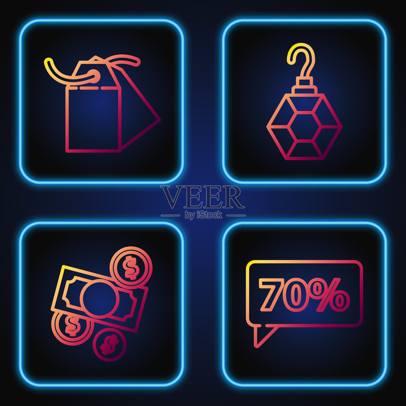 定行七折标签钱现金图标素材