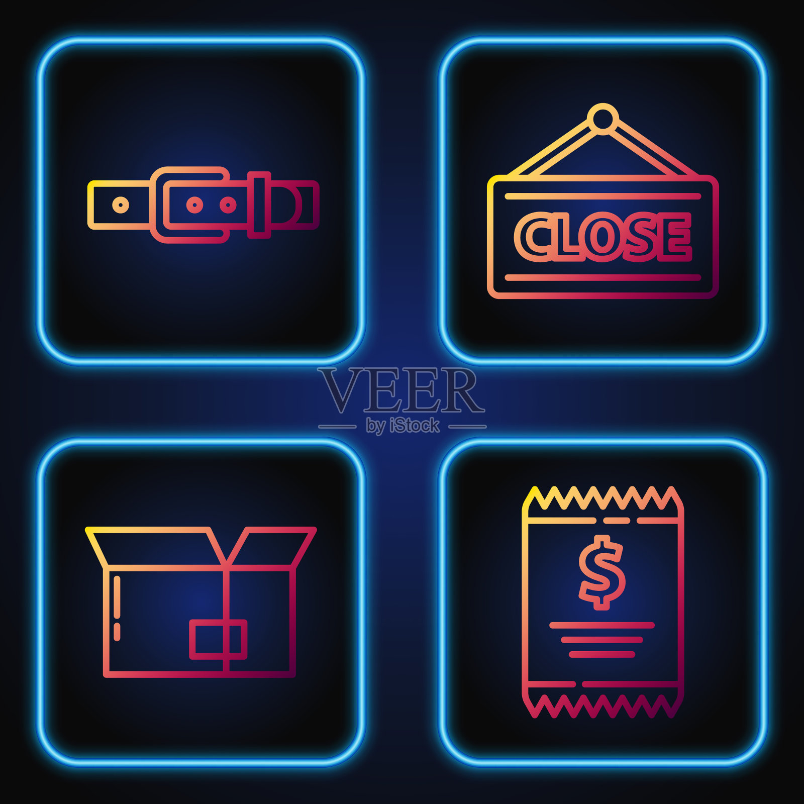 设置行纸检查和财务检查箱图标素材