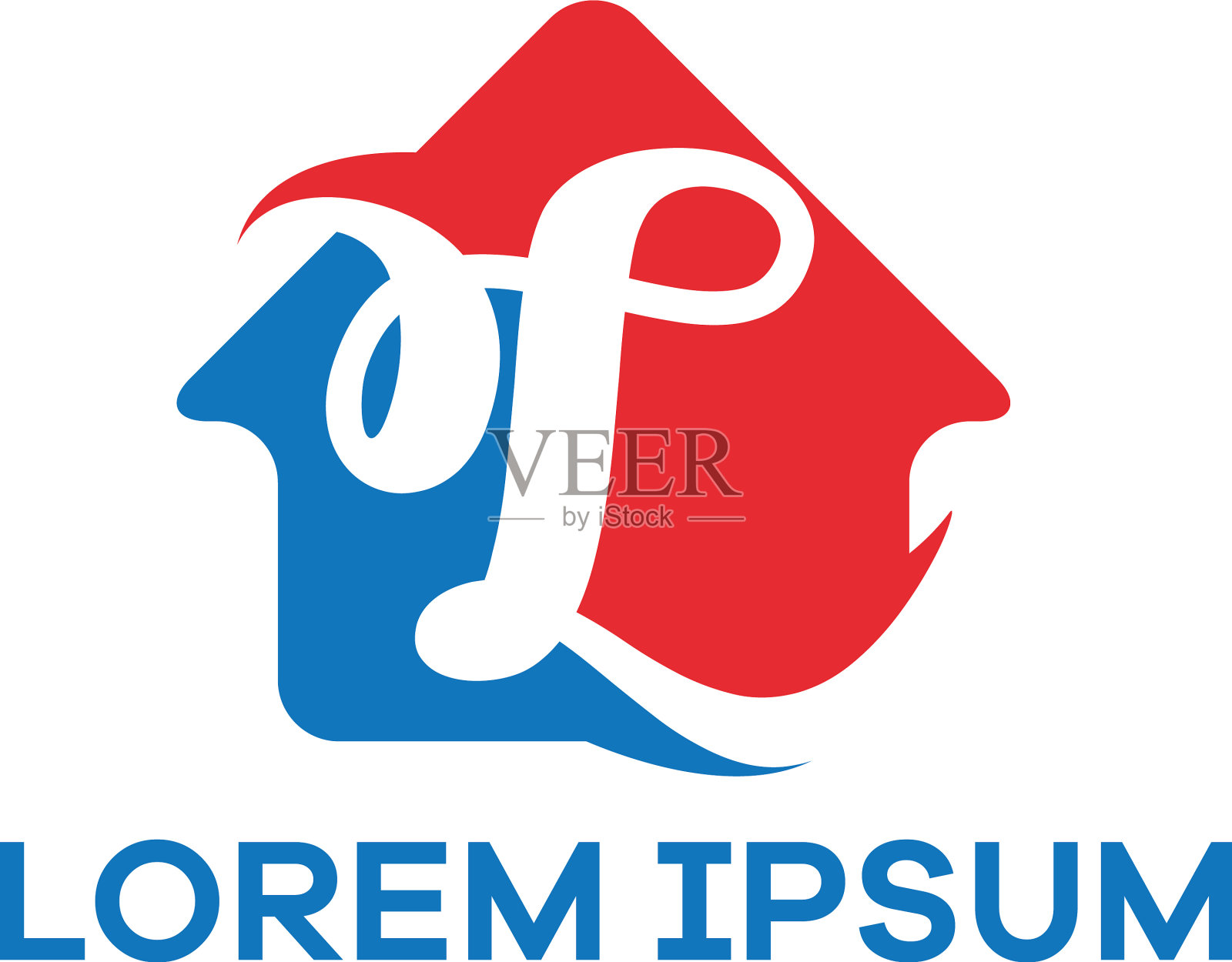 L字母标志设计L在房子形状插画图片素材