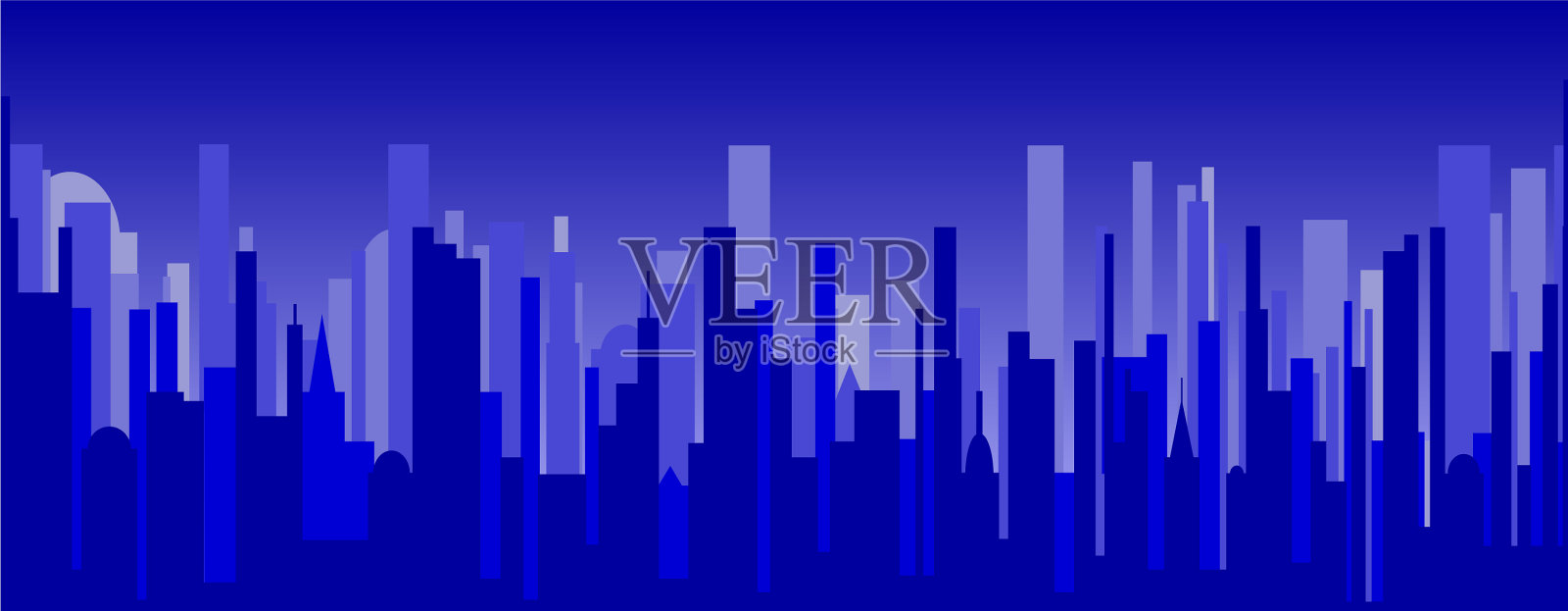 天衣无缝的蓝色夜市横幅插画图片素材