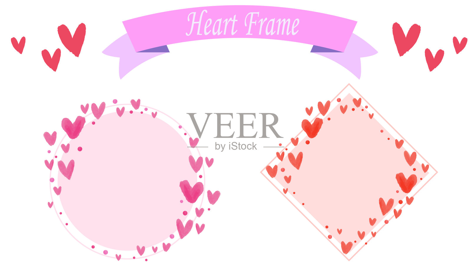 心脏模式框架插图集设计元素图片